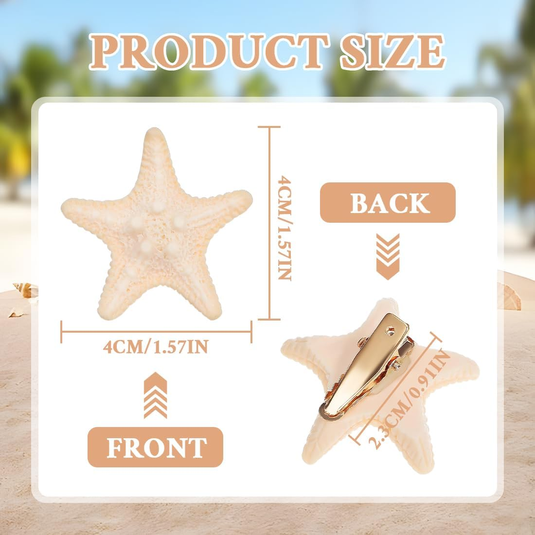 CATOR Starfish Hair Clips Kids, Pack of 10 Resin Mermaid Hair Accessories, Mermaid Hair Accessories, Children'S Hair Clips Set, Starfish Decoration for Everyday Use and Parties image number 6