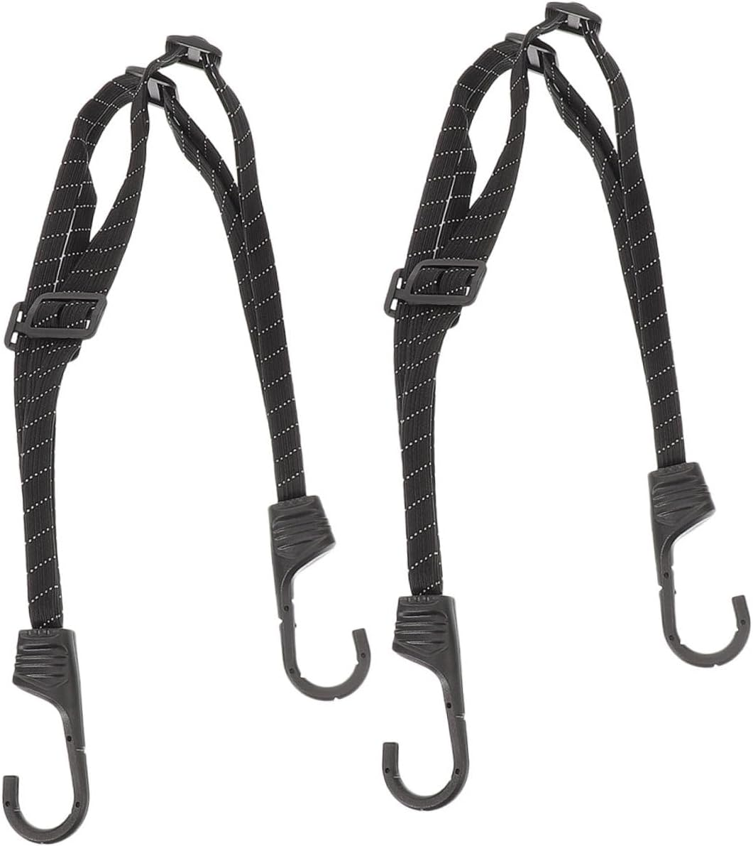 DONFAMDS 2Pcs Adjustable Motorcycle Helmet Straps with Elastic Bungee Cord and Reflective Hooks, Universal Tie-Down for Bike Luggage, Suitable for Outdoor Motorcycle and Bicycle Use image number 1
