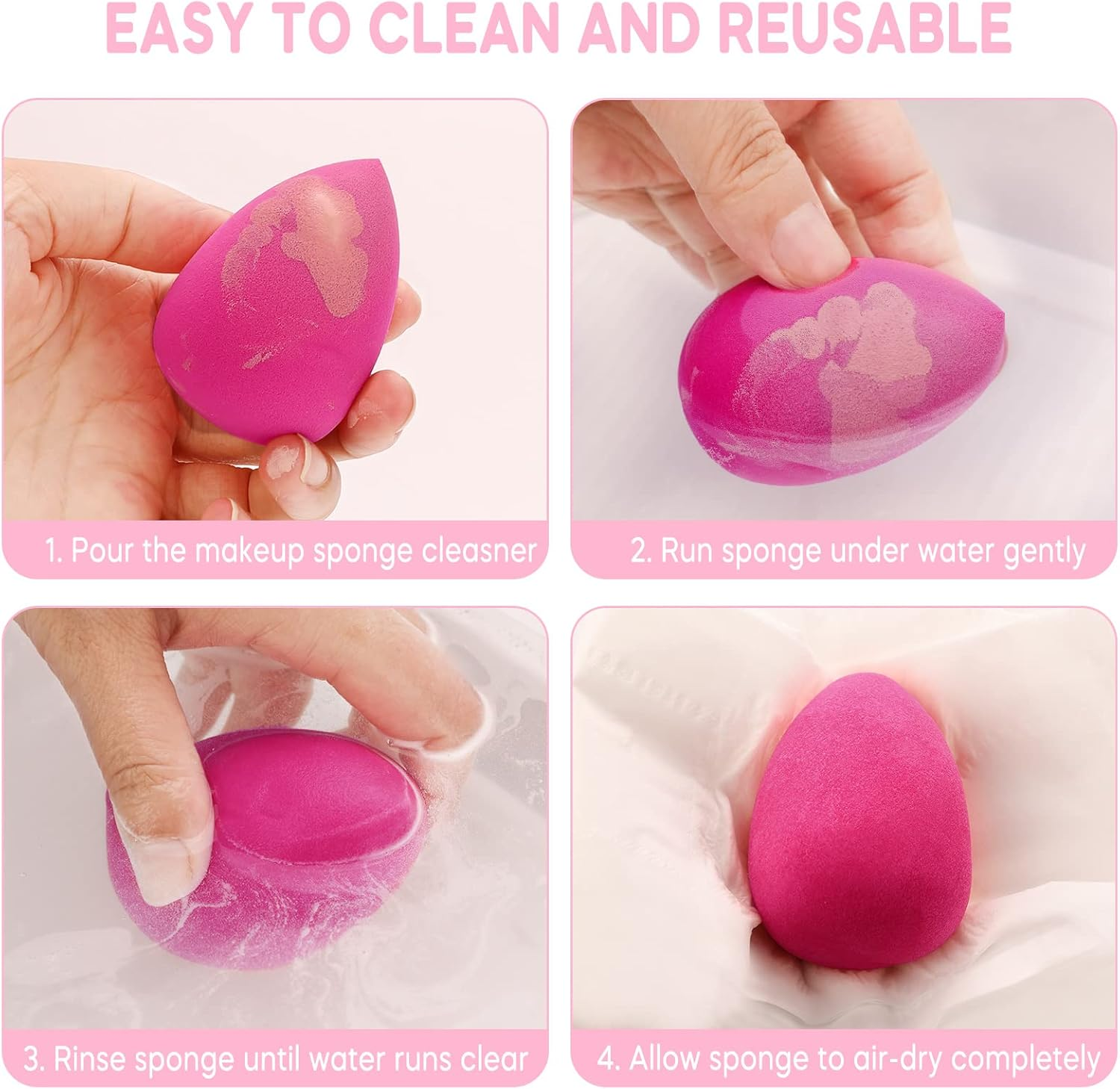 10-Piece Makeup Sponge Blender Set for Flawless Foundation and Face Makeup Application - Beauty Tool for Powder, Liquid, and Cream Products image number 5