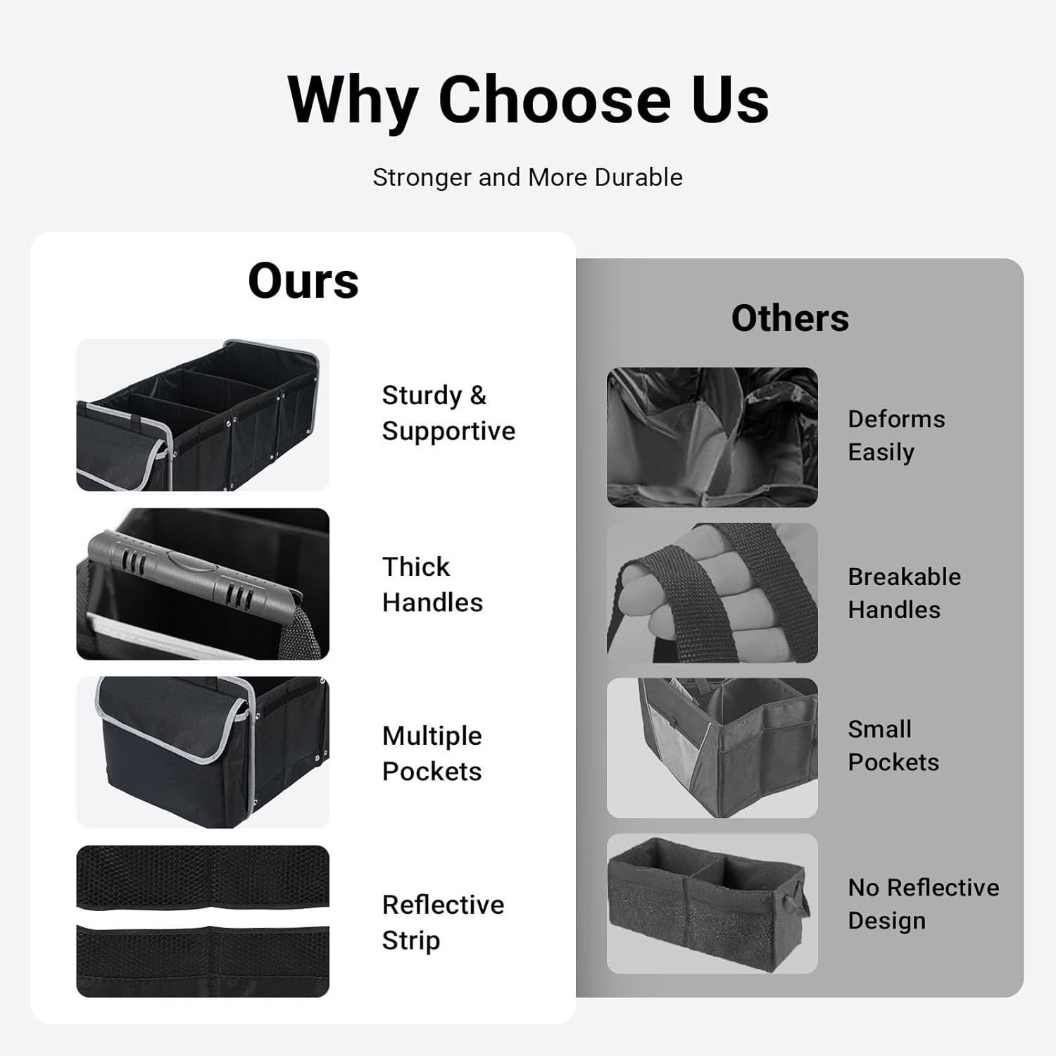 IXTRA Collapsible Trunk Organizer for Car with Leak-Proof Cooler Bag, Removable Dividers, Foldable Lid & Securing Straps, Fits SUV Sedan Car Accessories and Boot Organiser image number 1