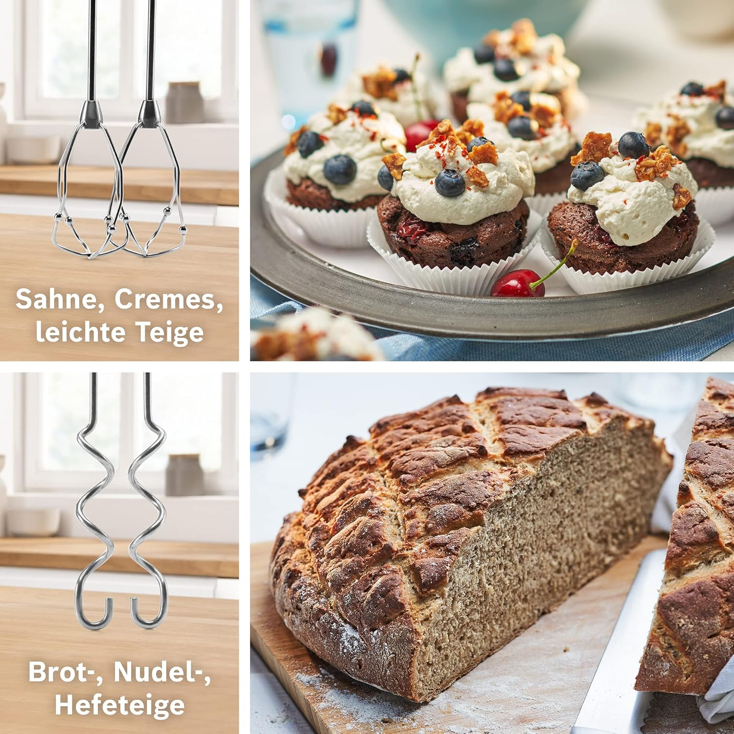 Bosch MFQ4030L Hand Mixers &ndash; Fineccr Eeamer Stainless Steel Whisk, Mixfu&szlig; Disposal Unitconnection for Mixing Foot and Shredder, Mineral Grey/Silver Gentle Rosa/Silber - Mineral Grau/Silber image number 6