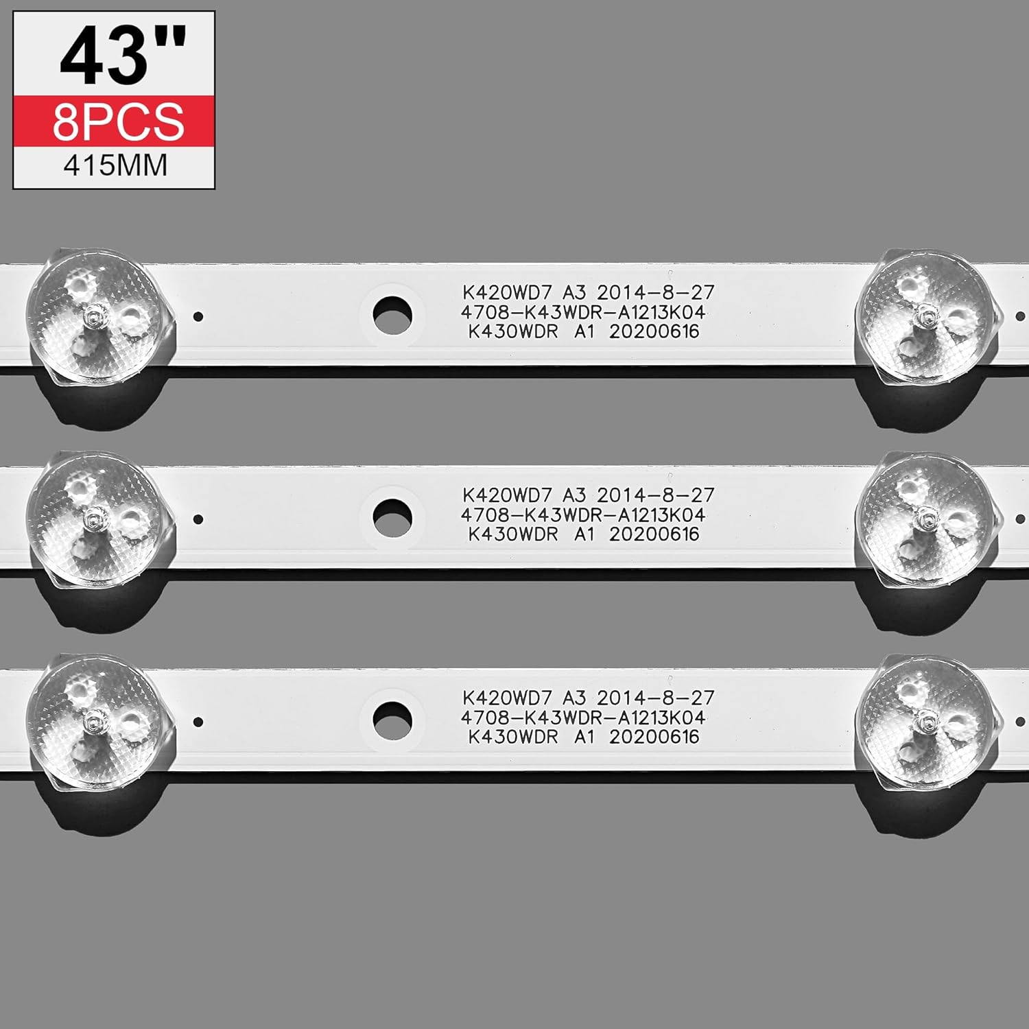 TV Lamps Kit LED Backlight Strips Fit for Philips 43PFT4001/05 12 15 60 HD LED Bars 4708-K43WDR-A1213K04 LED Bands Rulers K430WDR A1 image number 2