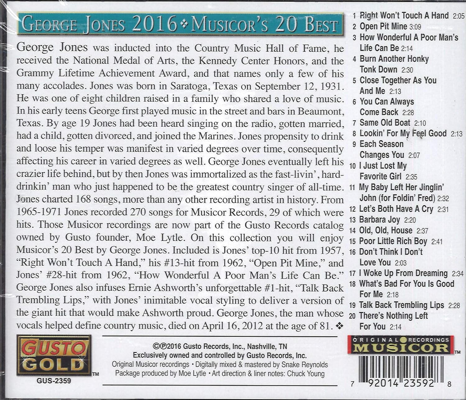 2016: Musicor'S 20 Best