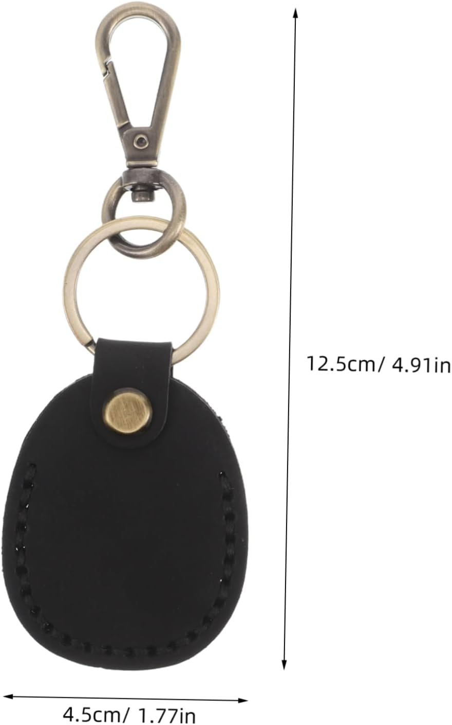 LOORGVEL 3Pcs Pu Card Holder Keychain Set Retro Vintage Handmade Leather Key Fob Protector for Women Mini Access Card Sleeve Pouch for Smart NFC Storage image number 2