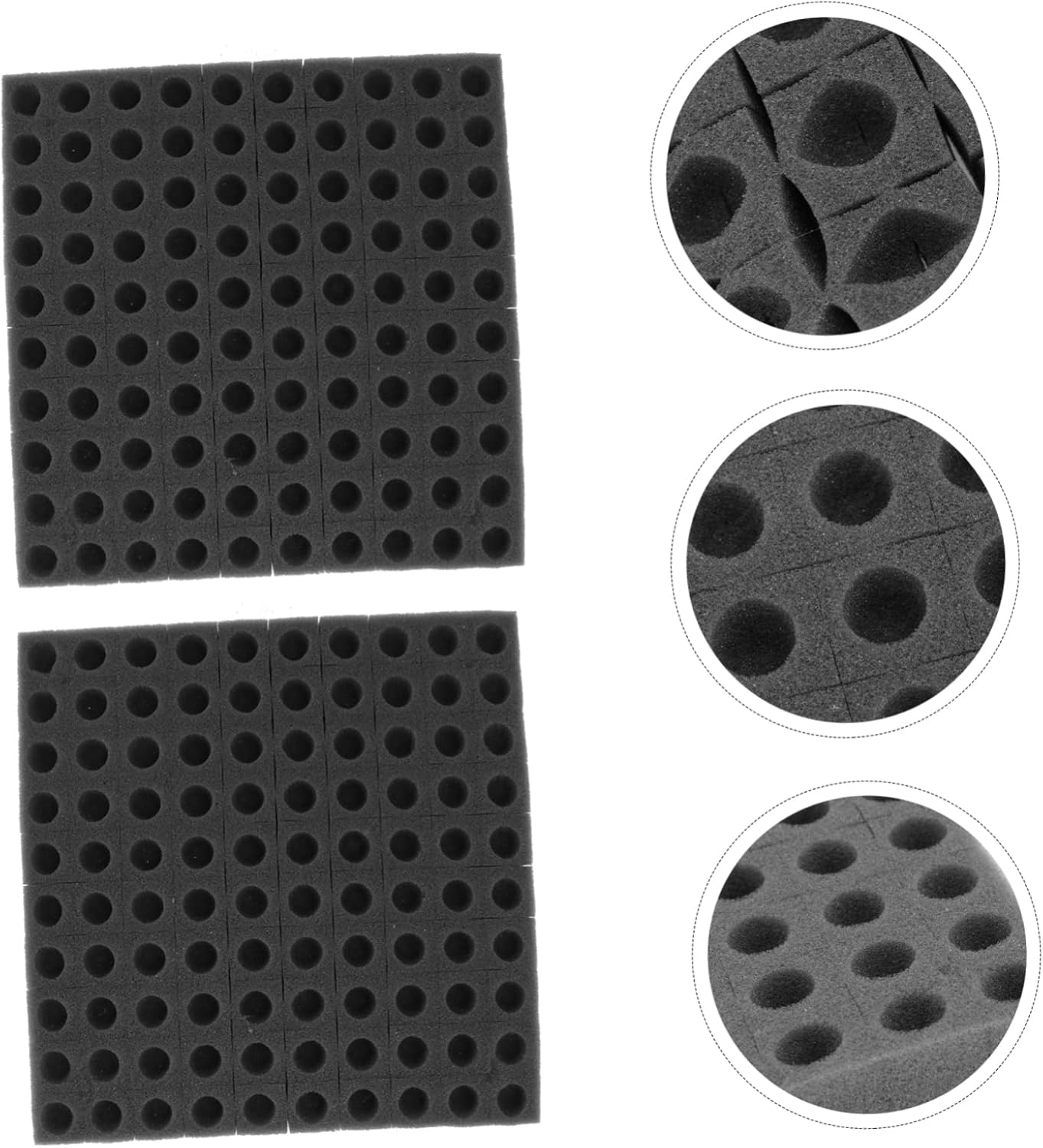 Gatuida Soilless Hydroponic Sponge Seedling Block for Vegetable Cultivation 2Pcs Black Square Sponge Tray for Indoor Balcony Gardening Tools image number 5