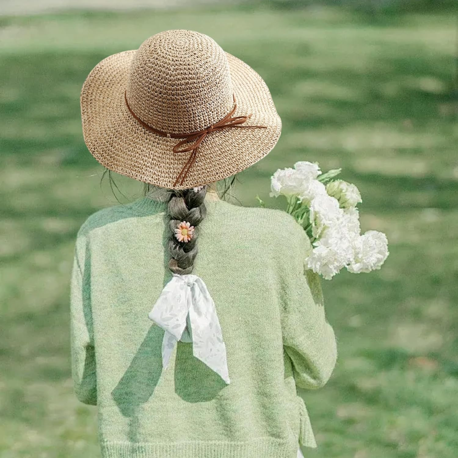 Straw Hats for Women, Breathable Wide Brim Sun Hat, Foldable Packable Bucket Cap for Beach Travel, Beach Sun Hats Beige