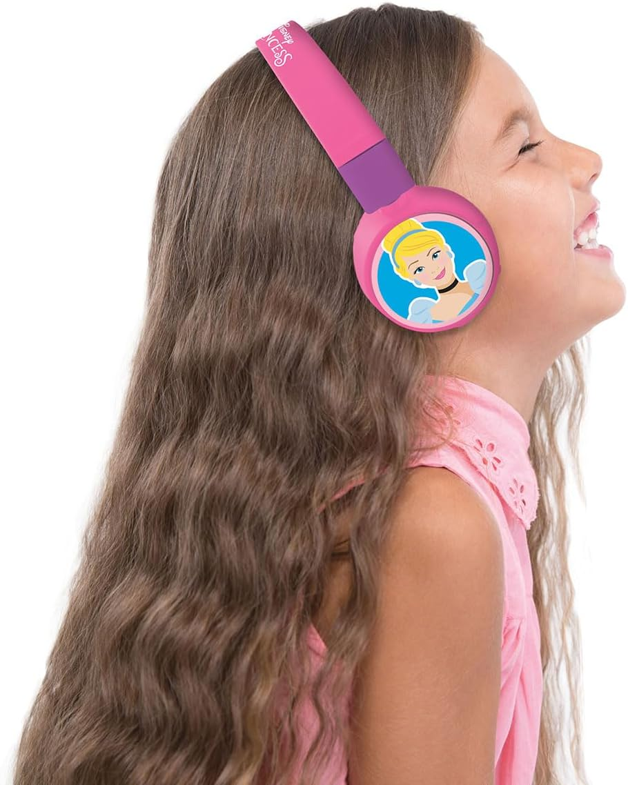 LEXIBOOK Disney Princess 2-In-1 Bluetooth Headphones for Kids - Stereo Wireless Wired, Kids Safe, Foldable, Adjustable, HPBT010DPLXB image number 4