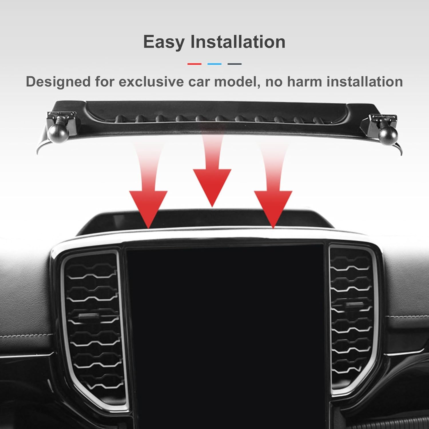 Car Phone Holder Compatible with Ford Ranger 2022 2023 2024, Navigation Bracket Screen Fixed Base, Screen Mount Mobile Phone Holder, Cell Phone Car Mount Phone Stabilizer, 360 Degree Rotation image number 2