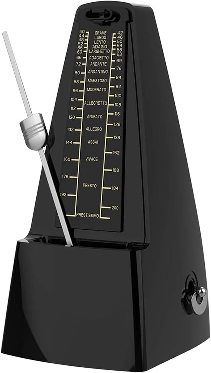 Mechanical Metronome, Universal Metronome for Piano, Guitar, Ukulele, Violin, with Loud Sound, Accurate Track Beat, Tempo for Beginner, Piano Black image number 4