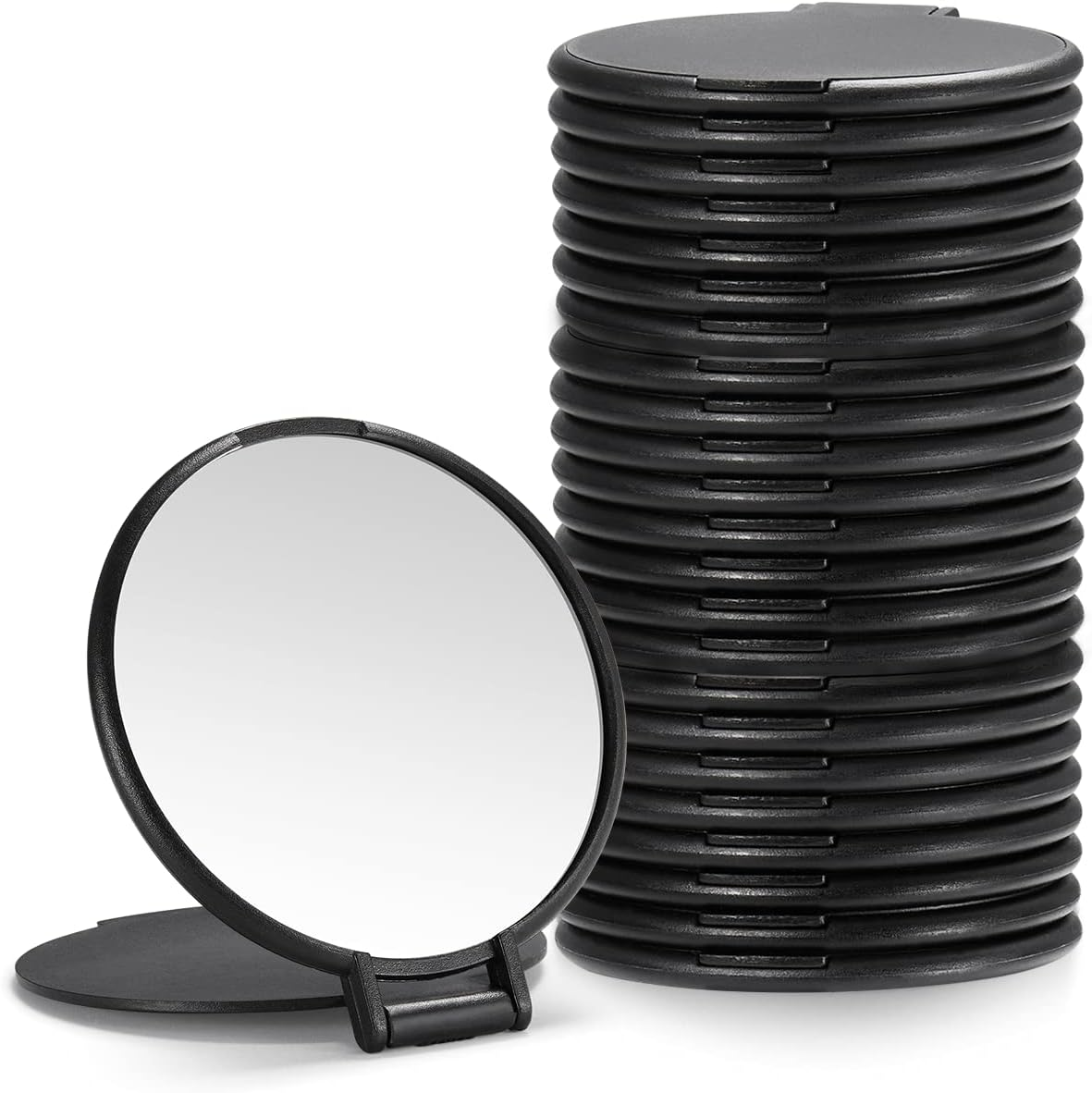 Compact Mirror Bulk, round Makeup Mirror for Purse, Set of 24 (Black) image number 4