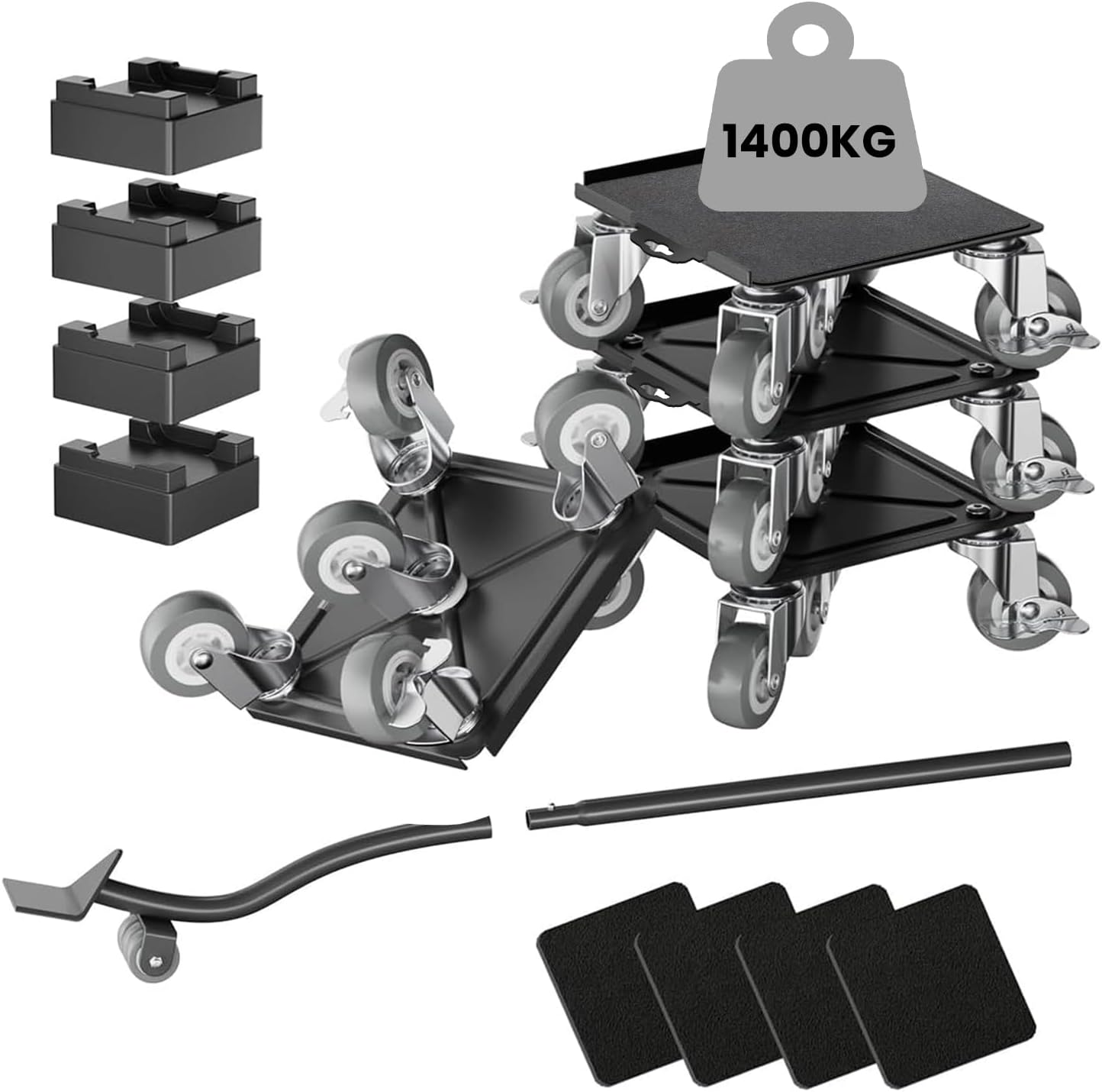 Xkimos Heavy Duty Furniture Mover, 3086.5Lb（1400Kg）Capacity, Carbon Steel Furniture Lifter with Lift & Anti-Slip Pads, 5 X 360&deg;Furniture Sliders Wheels, Professional Dolly Tool for Furniture Handling image number 2