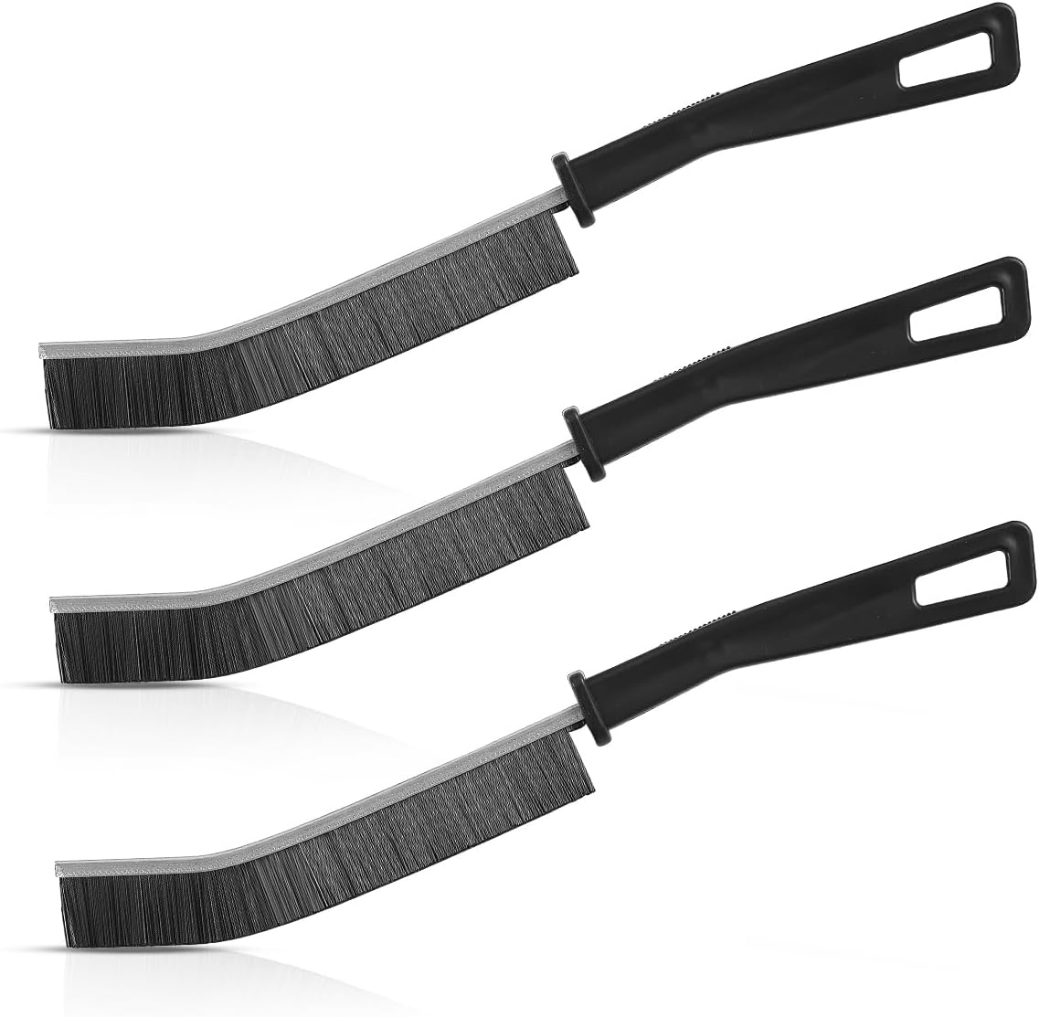 Berglandrt Black Crevice Cleaning Brush Set of 3, New Multifunctional Cleaning Brush Tool, Bathroom Gap Brush for Home, Kitchen, Bathroom, Window, Vehicle. image number 4