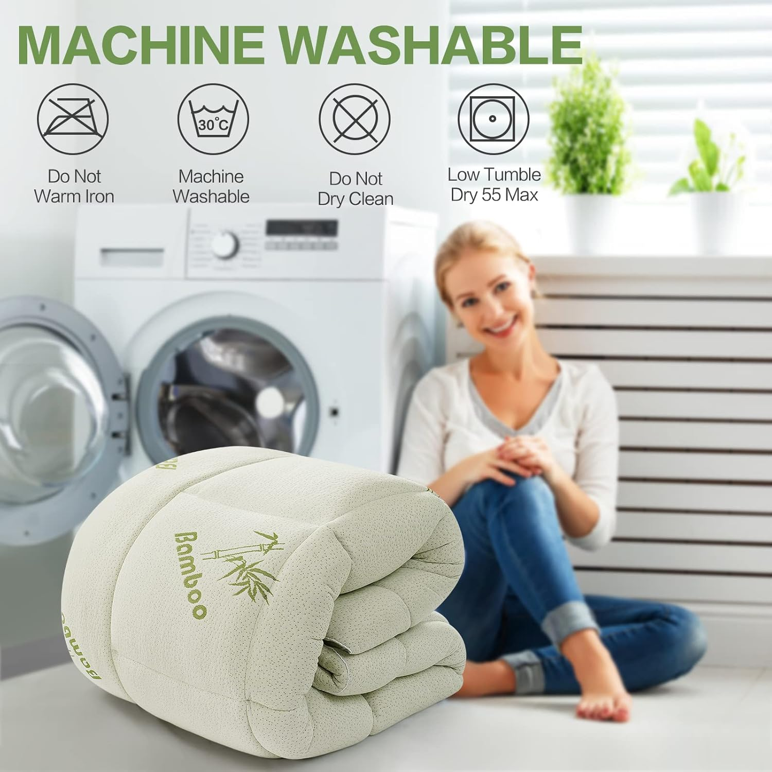 PATSBA Bamboo Extra Thick Queen Mattress Topper for Back Pain,1200 GSM Quilted Fitted Mattress Pad Pillow Top Mattress Cover with Deep Pocket up to 21 Inches (60 * 80 In) image number 1