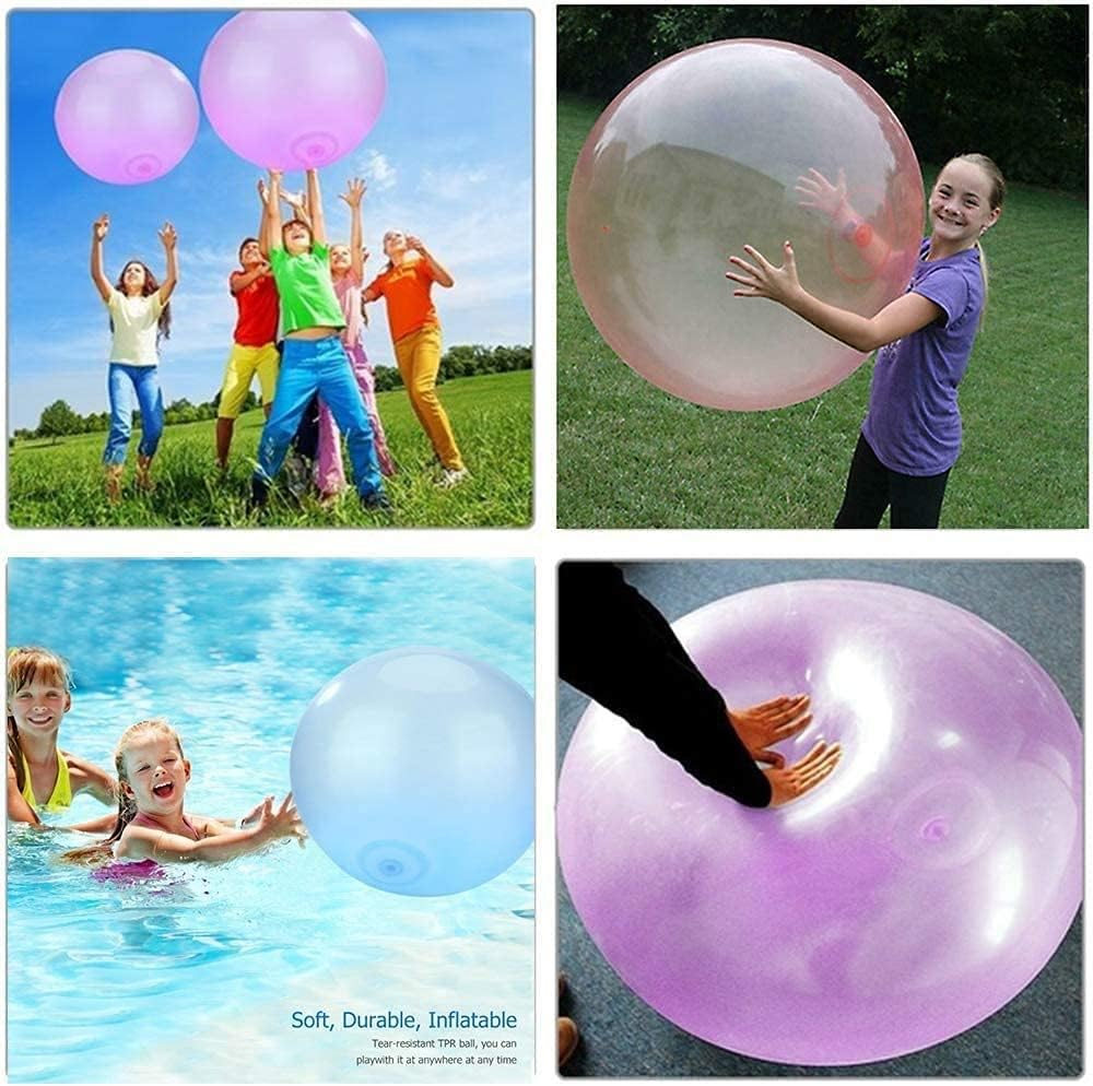 47'' Water Bubble Ball Toy for Kids Beach Ball Funny Inflatable Water Ball Soft Rubber Ball Balloon for Outdoor Indoor Party - Blue,Pink image number 5