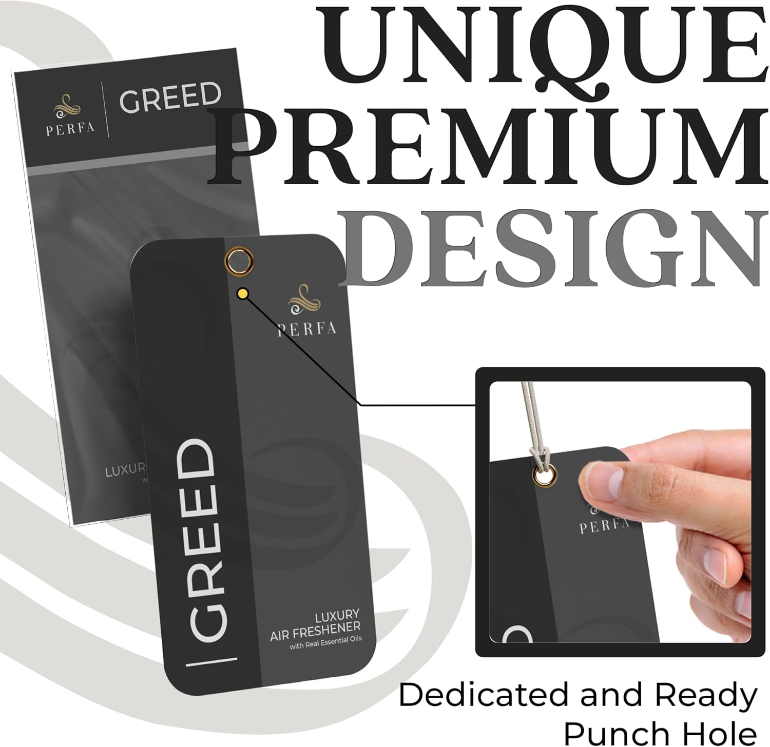 Greed Disposable Card Freshener for Men | Car Scents Air Freshener with Greed Fragrance | Strong Car Perfume Air Freshener with Odour Eliminating Technology | Greed by Perfa image number 4