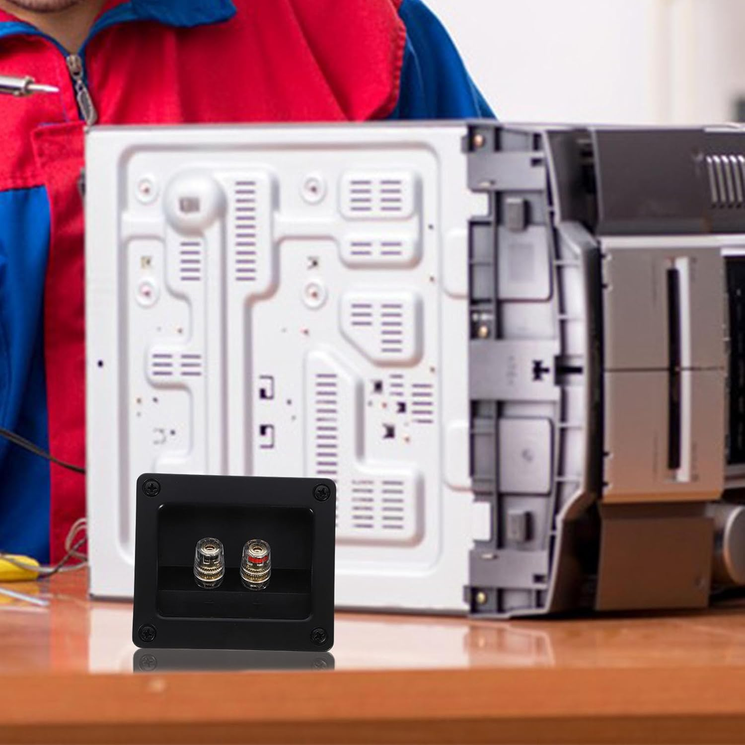 Vaguelly Junction Box 2-Way Speaker Wall Plate Loudspeaker Connector Terminal Cup Sound Equipment Accessory for Home Audio Systems image number 2