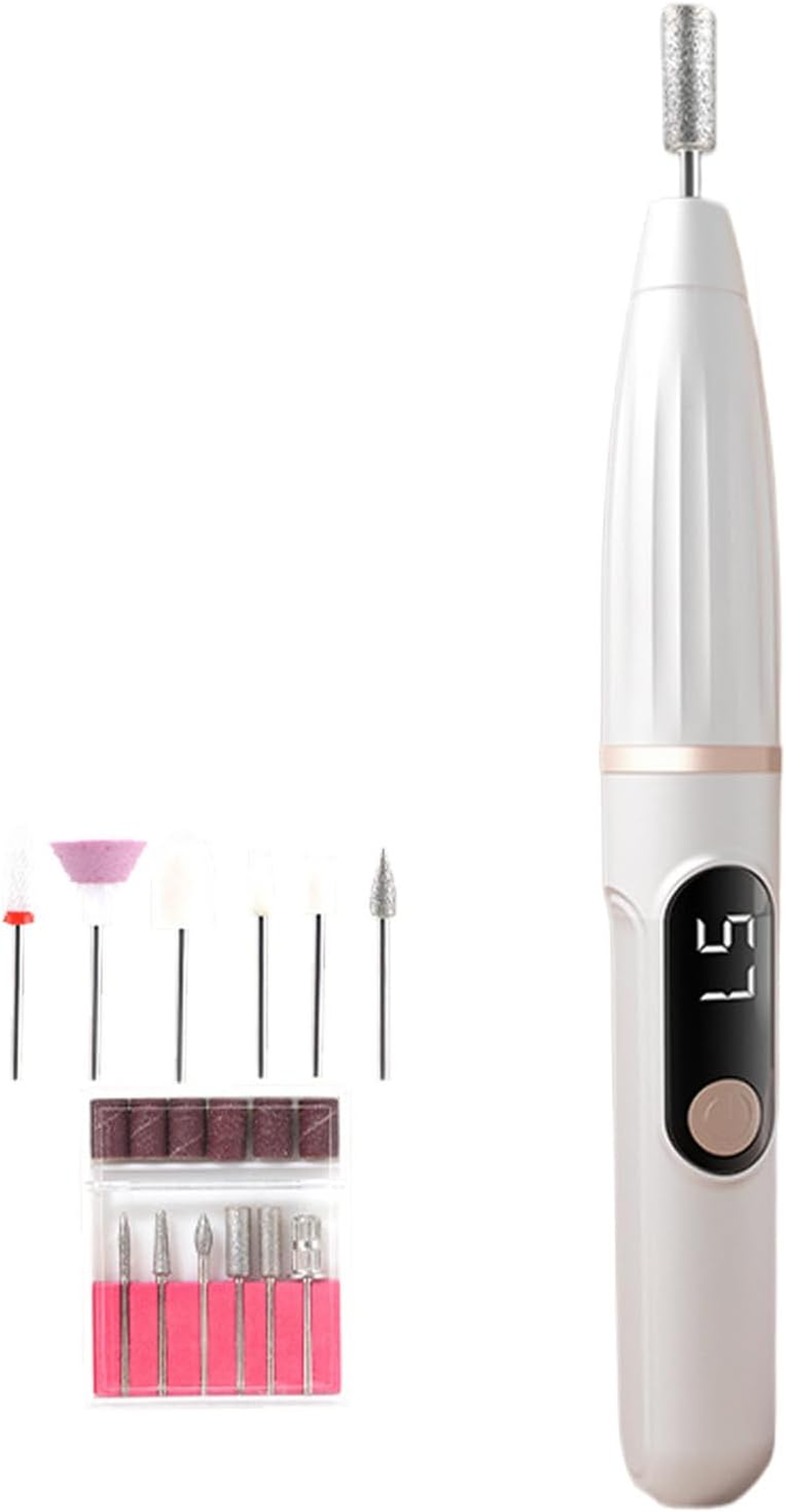 Electric Filer for Nail | Manicure Drill Nail Electric File,Rechargeable Grinder with Replacement Parts, Digital Display Manicure Tools for Polishing Removing image number 2