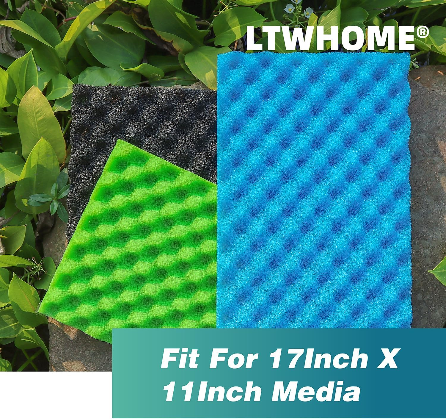 LTWHOME 430Mm X 280Mm DIY Aquarium Sponge Fish Pond Foam Filter Media Pad Set(Pack of 3 Sets) image number 5
