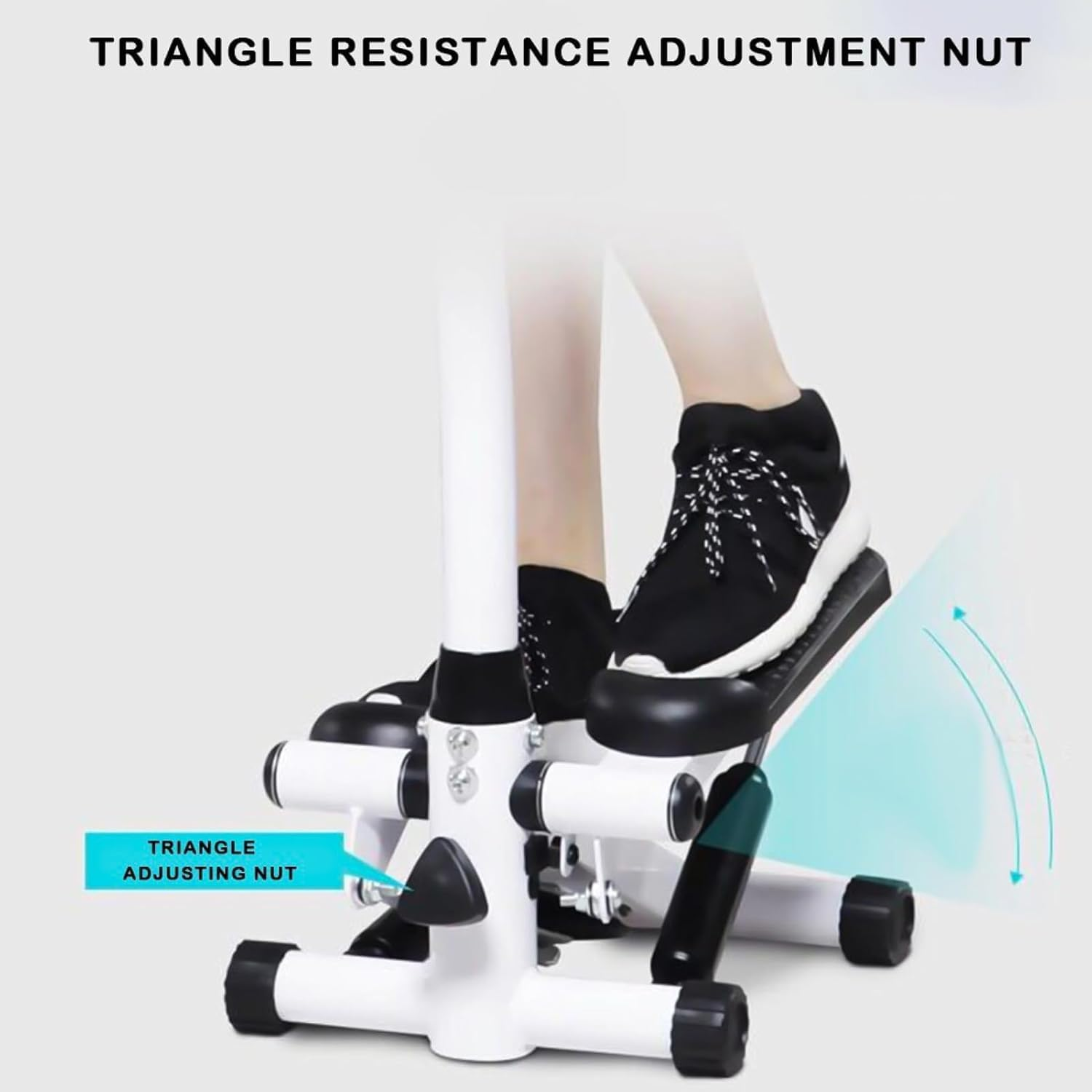 Stepper for Exercise, Mini Stair Stair Stepper with 300LBS Loading Capacity, Foot Exerciser for Full Body Workout, Fitness Stepper Resistance Bands for Home Apartment - Black image number 6