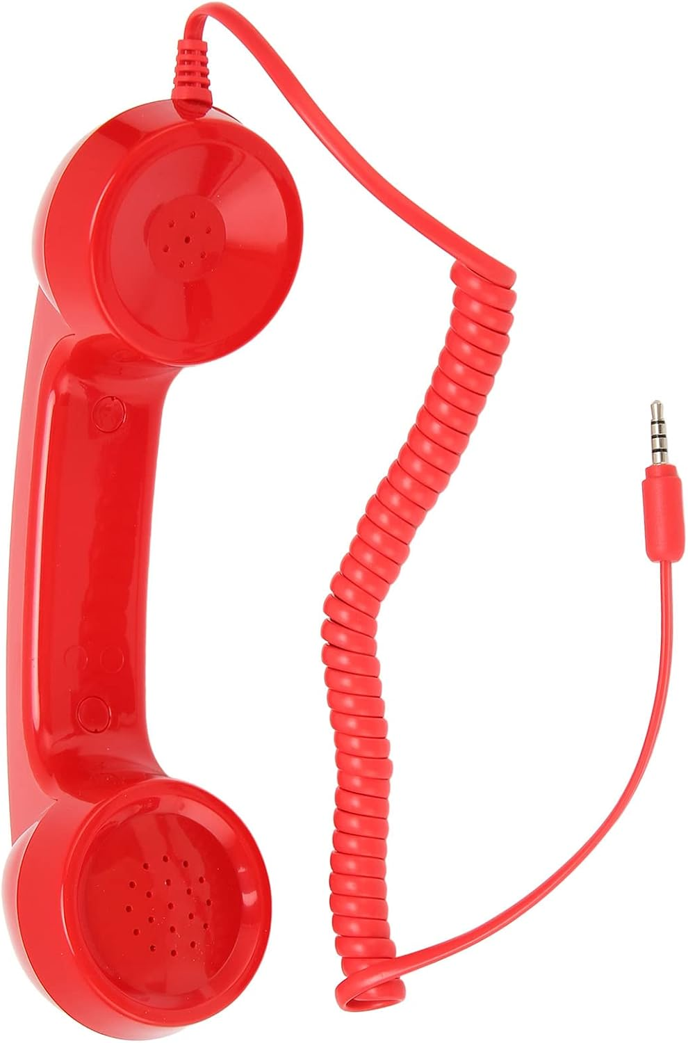 Retro Cell Phone Headset, Radiation-Proof Vintage Cable Telephone Headphones 3.5Mm Mobile Phone Earpiece with Microphone for Phones, Tablets, Notebooks, Computers Etc (Red)