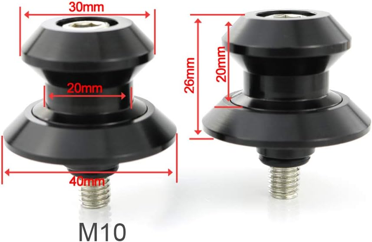 2Pcs M10 Motorcycle Swing Arm Sliders Spools CNC Swing Arm Stand Screw for Kawasaki ZX-6R ZX-6RR 98-12 ZX-10R 04-10 Ninja 250 R 300R 400R 650R ER-6N YAMAHA YZF750 YZF1000 FZR600. Green image number 2