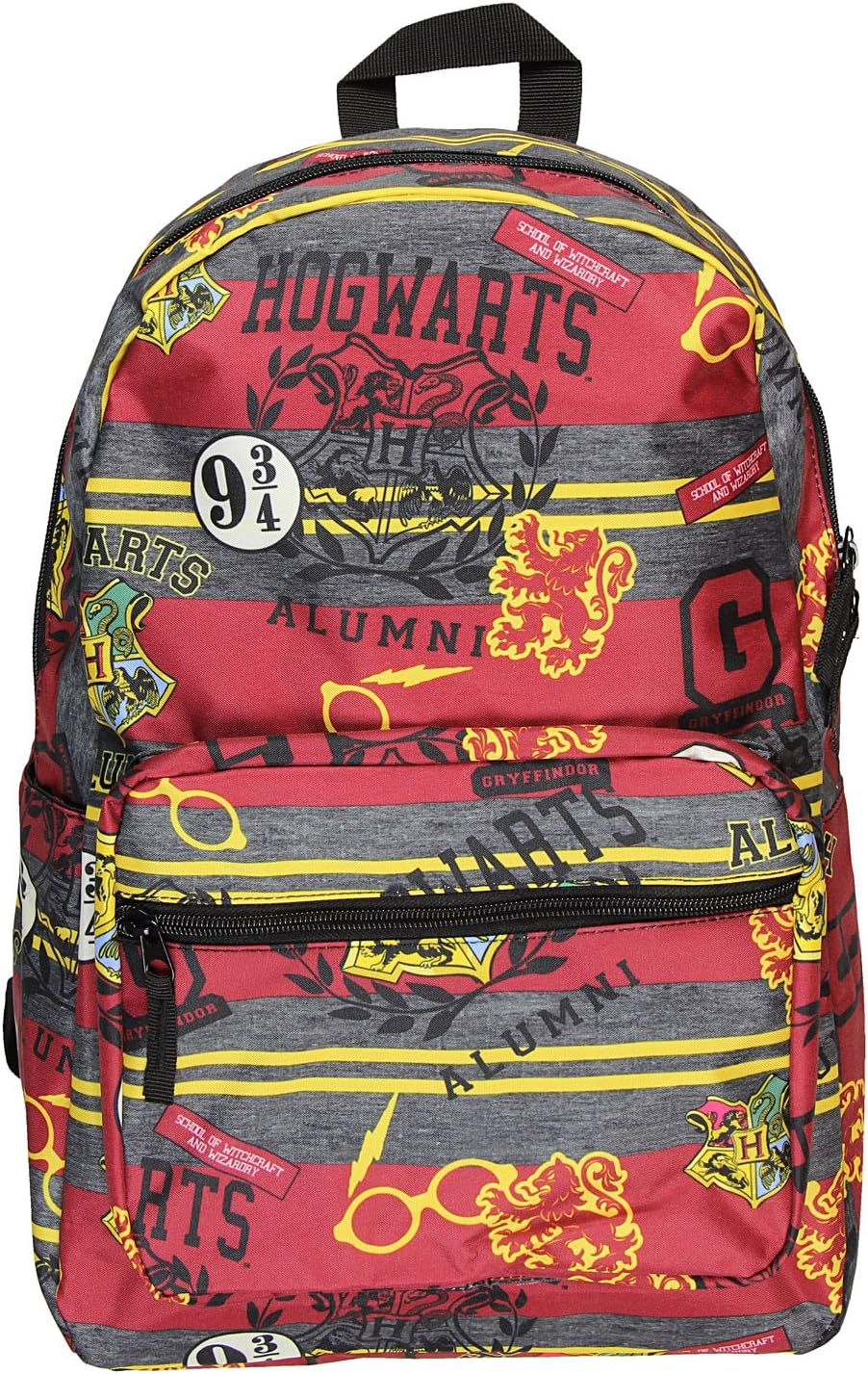 Harry Potter Hogwarts School of Witchcraft and Wizardry Alumni Patch Gryffindor Allover Print Backpack Book Bag image number 3
