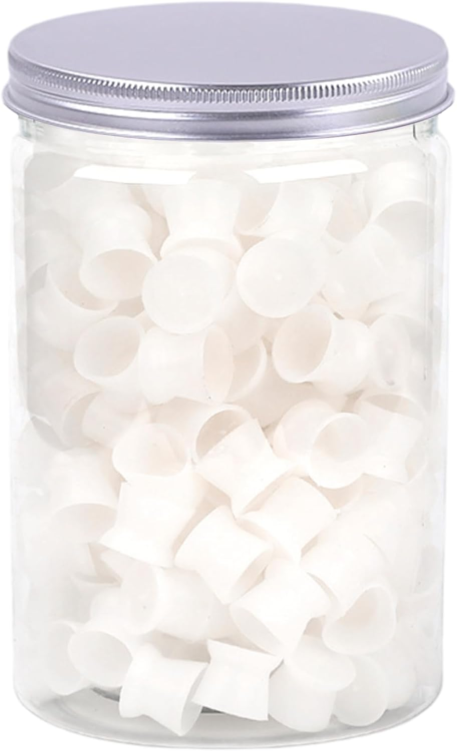 300Pcs Tattoo Ink Cups, Disposable Silicone Ink Caps 0.51X0.47" Food-Grade Silicone Pigment Cup Tattoo Supplies, White, Caps, Cups image number 2