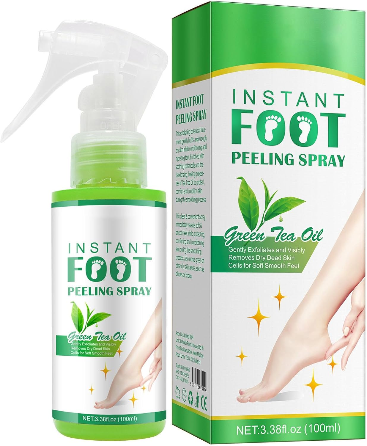 Foot Peel Spray | 100Ml Foot Peeling Spray for Most Skin Types,Pedicure Dead Skin Exfoliator for Cracked Rough Heels, Dry Toe Skin