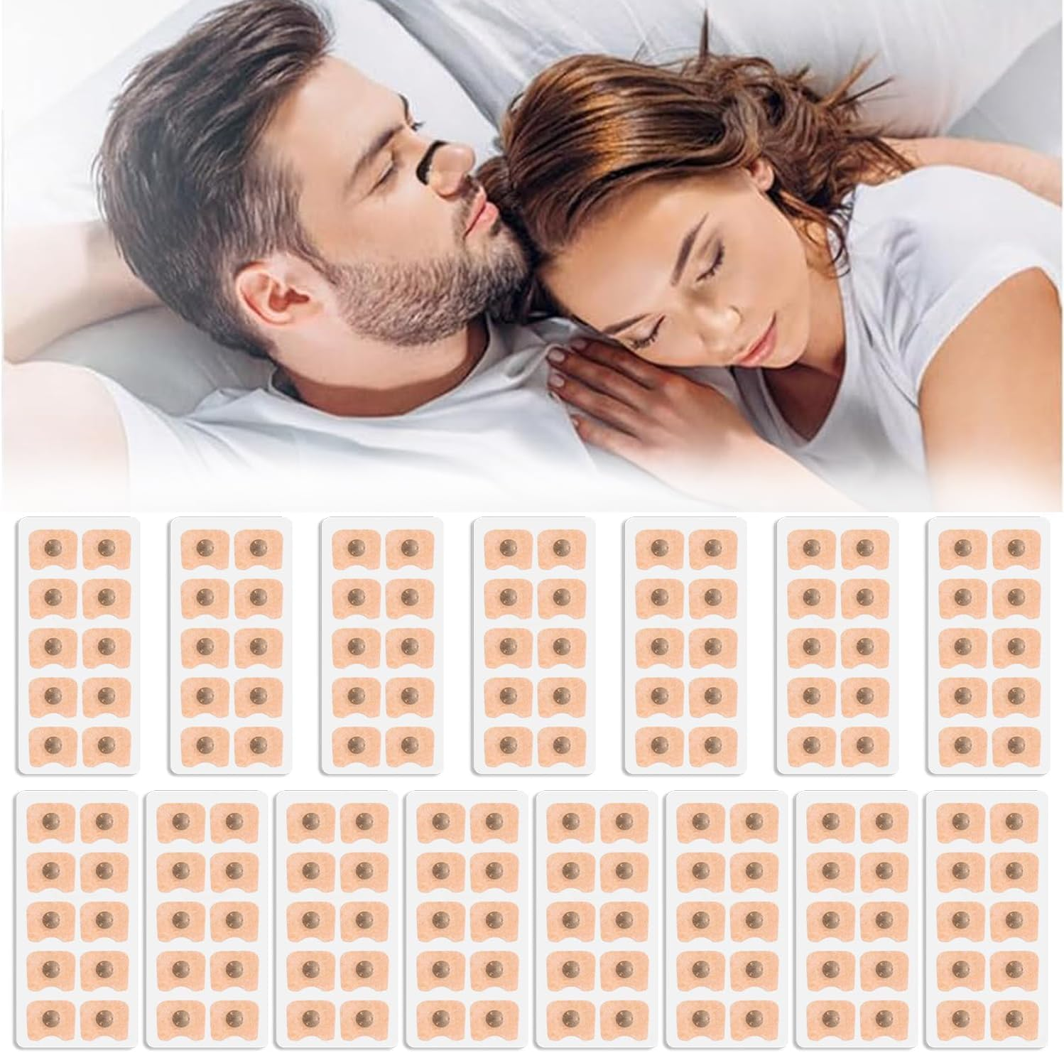 150 Pcs Refill Nose Strips - Magnetic Breathing Nasal Strips, anti Snoring Intake Breathing Nose Strips to Promote Oxygen Flow, Improve Sleep, and Assist Training for Men & Women (Without Nose Clips)