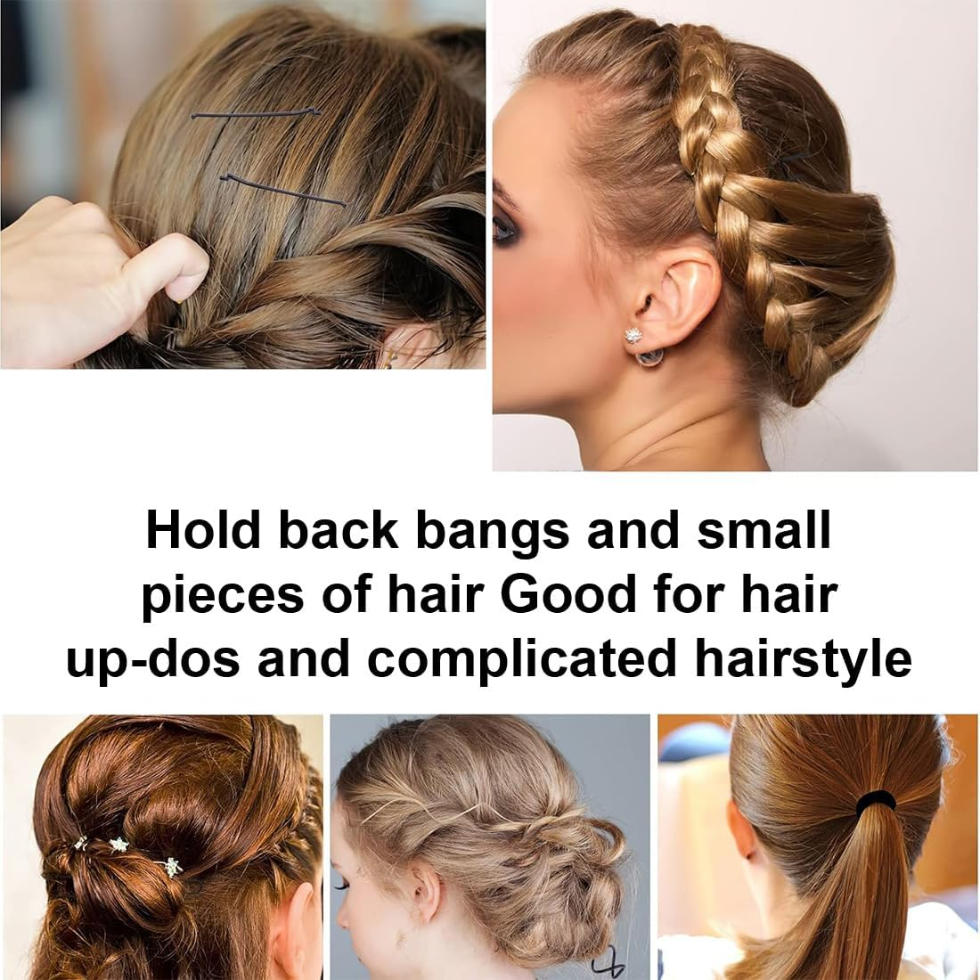 Aililong Hair Pins Set 343 Pieces - Bobby Pins, U Hair Clips, Spiral Hair Pins, Hair Scrunchie - Hairstyle Accessories for Girls - Storage Box Included image number 5