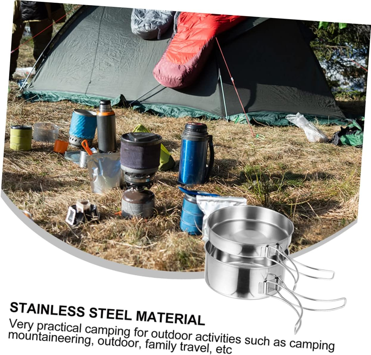 Generic Full Set of Camping Cooking Utensils Kit Frying Pan for BBQ and Picnic Easy to Clean image number 2