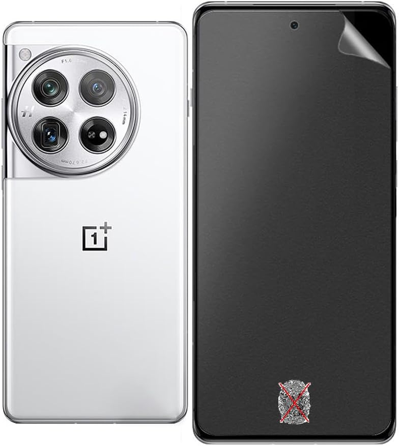 SRSRROP Matte Screen Protector for Oneplus 12 6.82 Inch (Pack of 3), Matte Hydrogel Screen Protector, Anti-Fingerprint Screen Protector, TPU Screen Protector image number 3