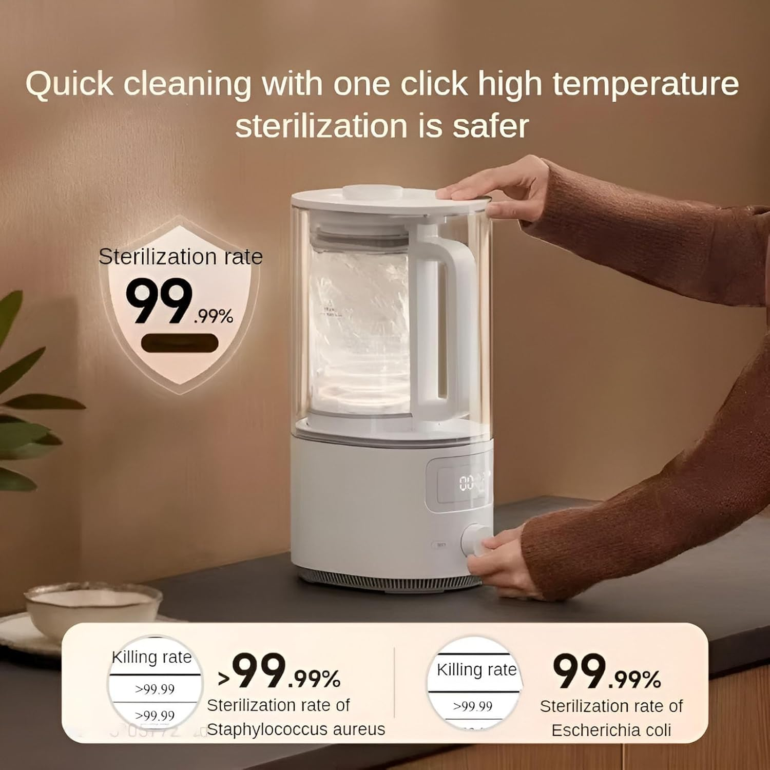 Xiao Mi Smart Quiet Electric Blender S2,1500ML Multifunctional Food Processor,Soybean Milk Machine,With 6-Blade Stainless Steel Blade and Silent Cover,24H Intelligent Reservation,Auto Keeping Warm image number 2