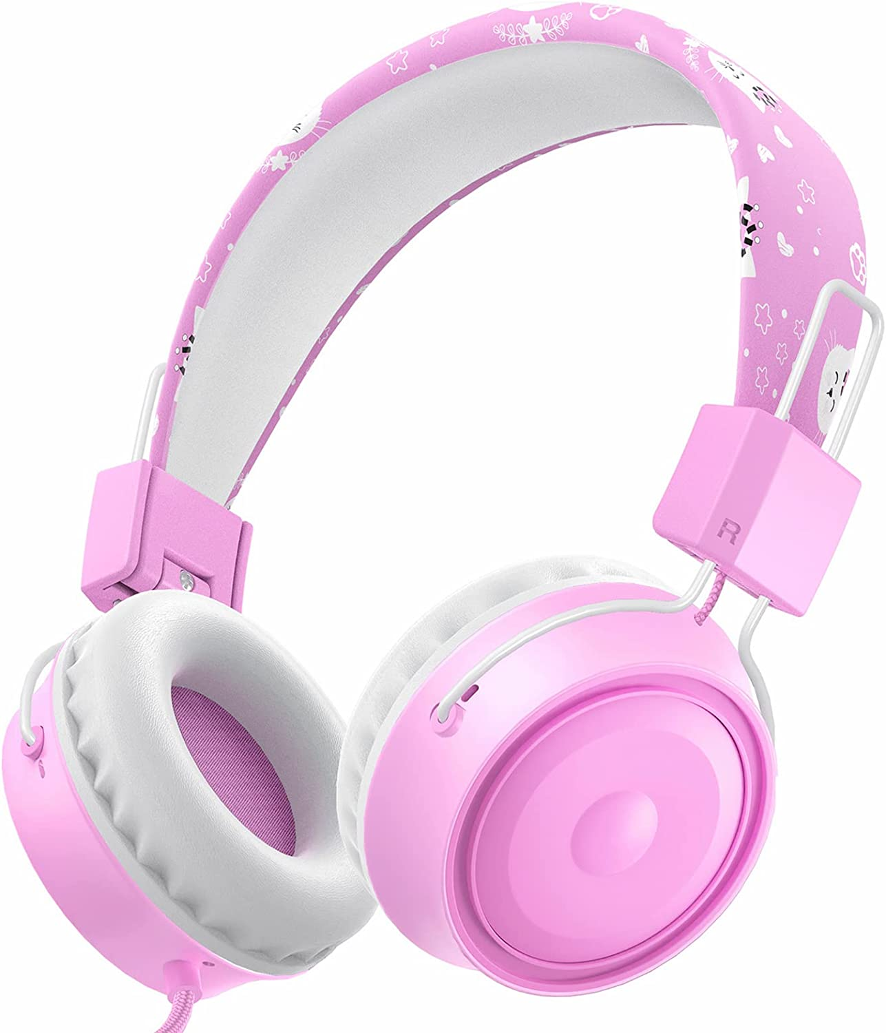 Bluefire Kids Headphones with Mic, Children'S Headphones with 85Db Volume Limited, over Ear Stereo Headphones for Boys Girls, Child Headphones for Study School Online Course Tablet(Pink) image number 5