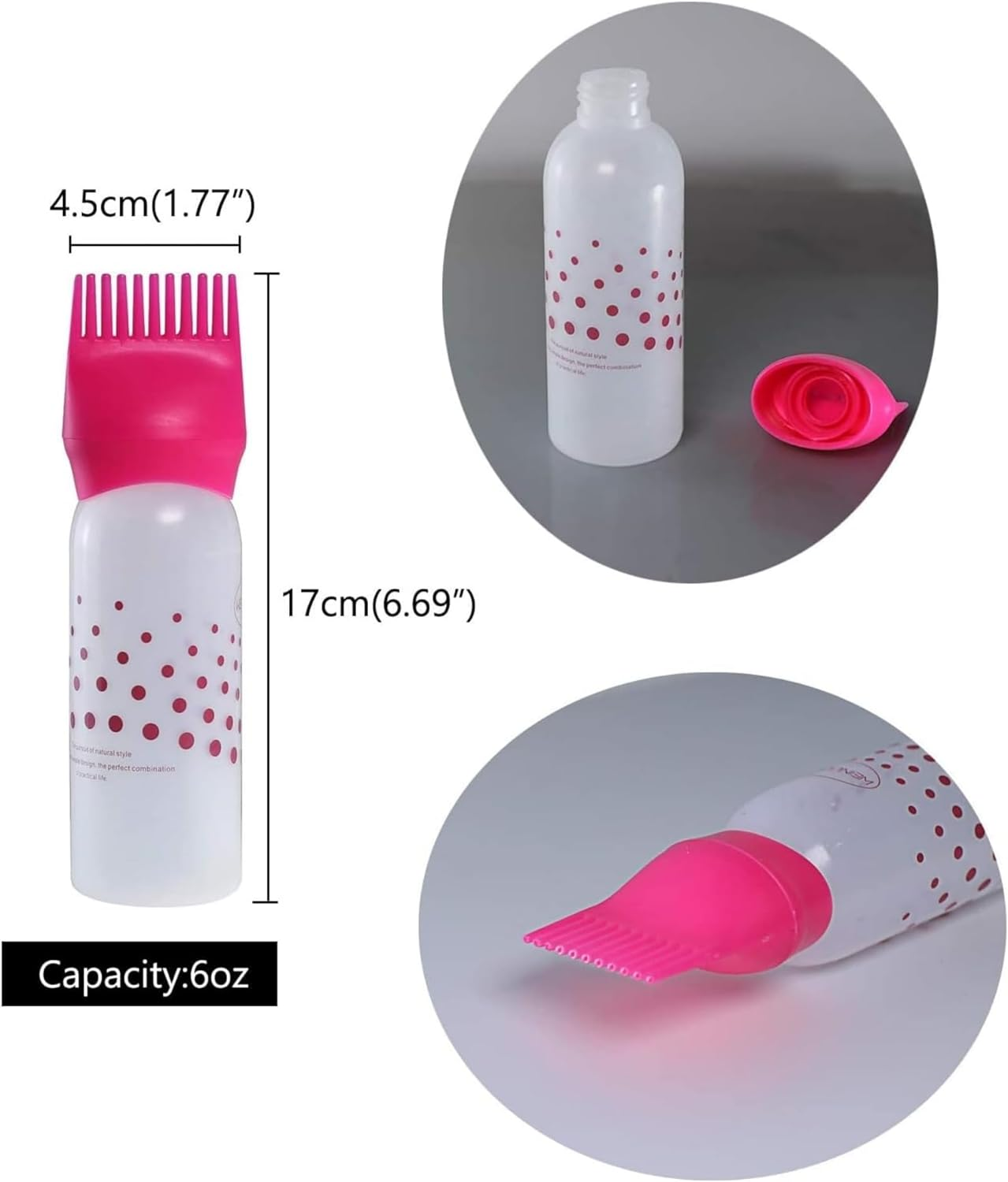 TAVVKE Professional Hair Coloring Kit - 3-Pack Applicator Bottles, Root Comb, Brush Dispenser, Salon-Quality Hair Dyeing (Pink/Blue/Black)