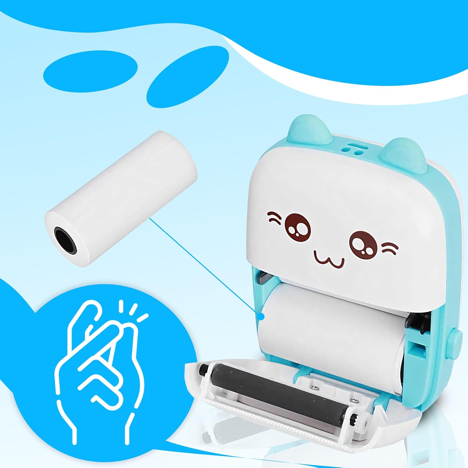 Retoo Mini Printer with 11 Rolls Printer Paper, Mobile Photo Printer, Portable Mini Photo Printer, Wireless Photo Printer, Thermal Printer, Smartphone Bluetooth Printer for List Journal image number 3