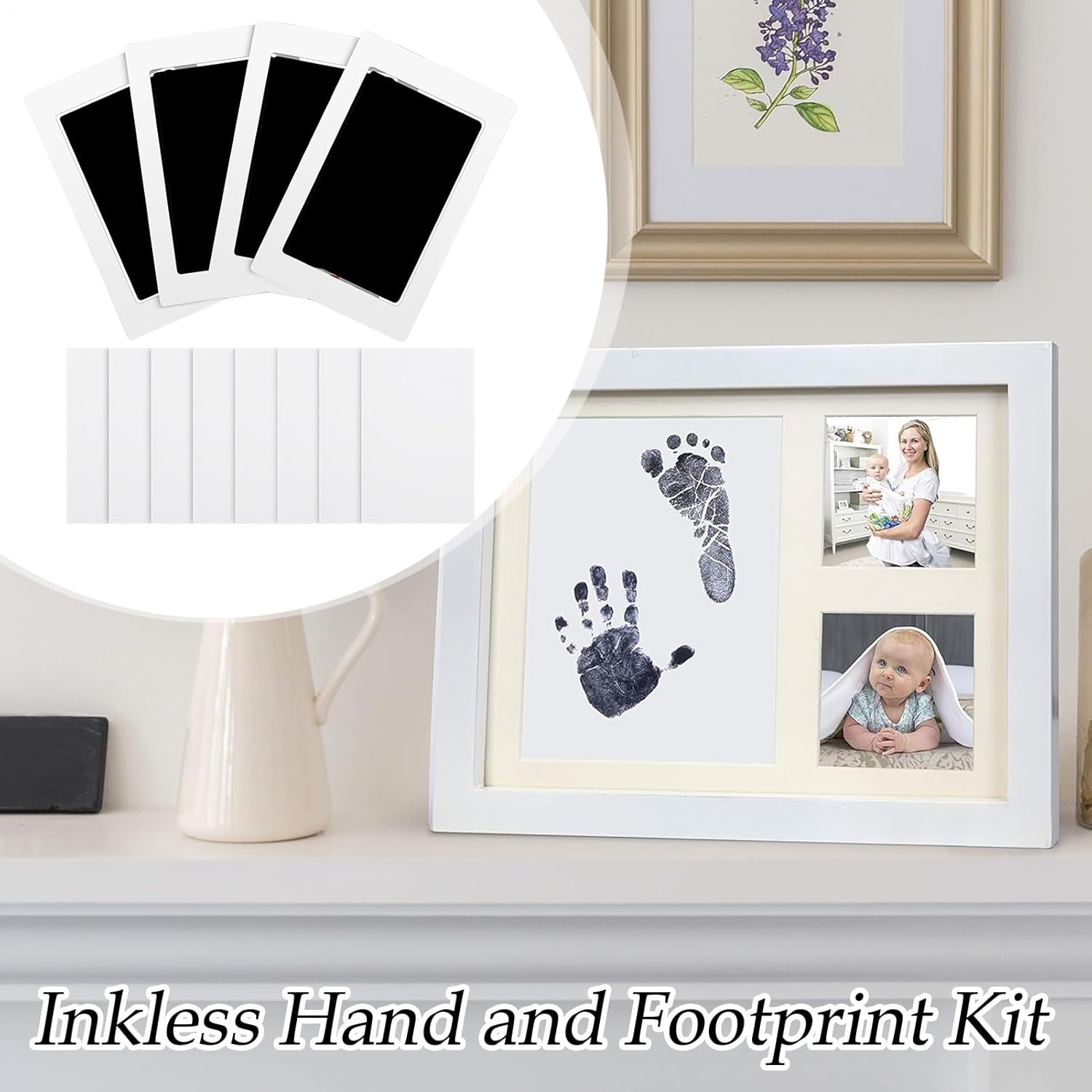 Title: Inkless Baby Hand and Footprint Kit,Dog Hand and Footprint Kit 4-Pack | Clean Touch Pet Foot Printing Set Home Table Ornament for Birthday image number 2