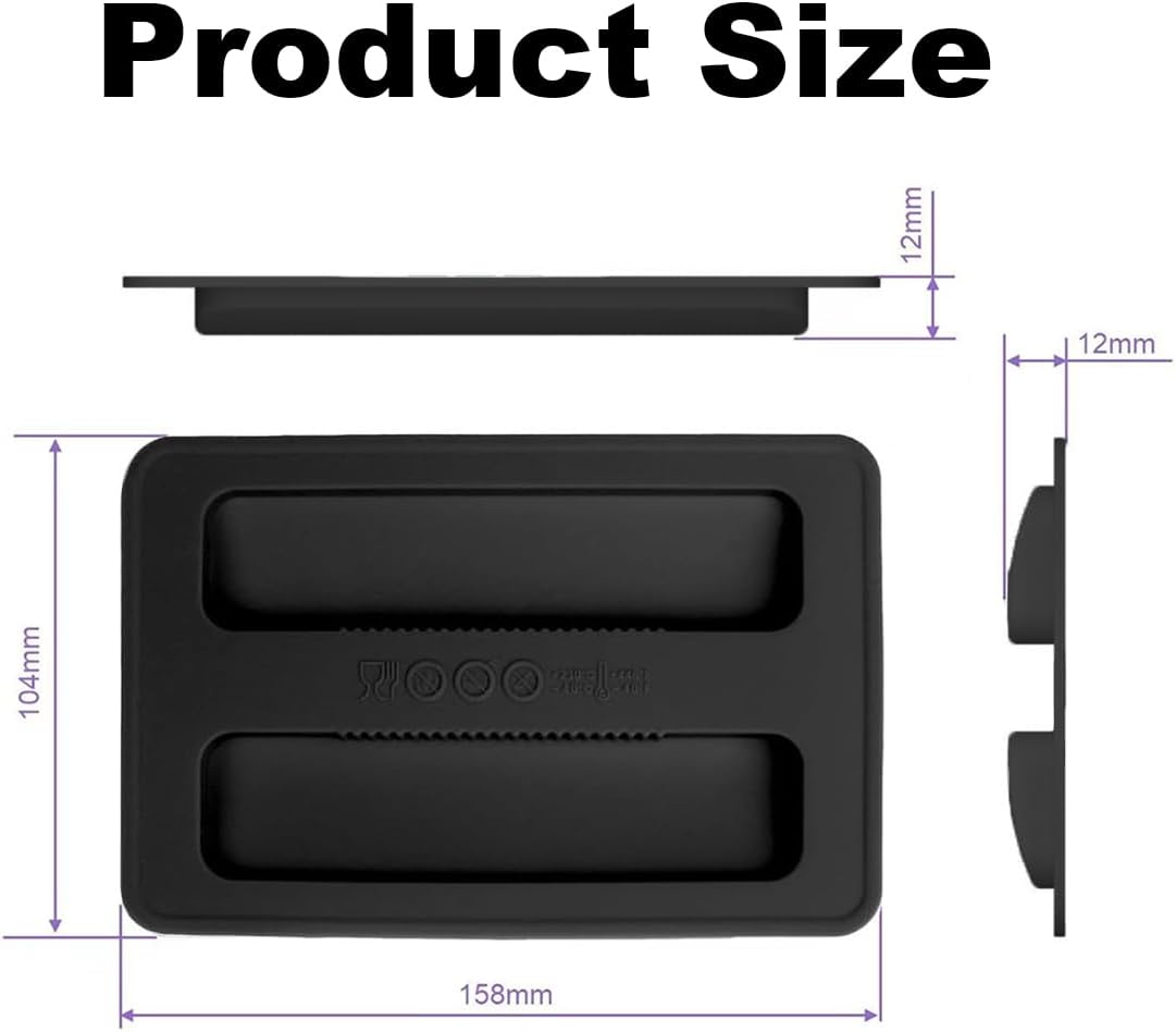 Silicone Toaster Cover, Dust Protection Lid for Bread Maker and Sandwich Machine, 2 Pack (Black) image number 2