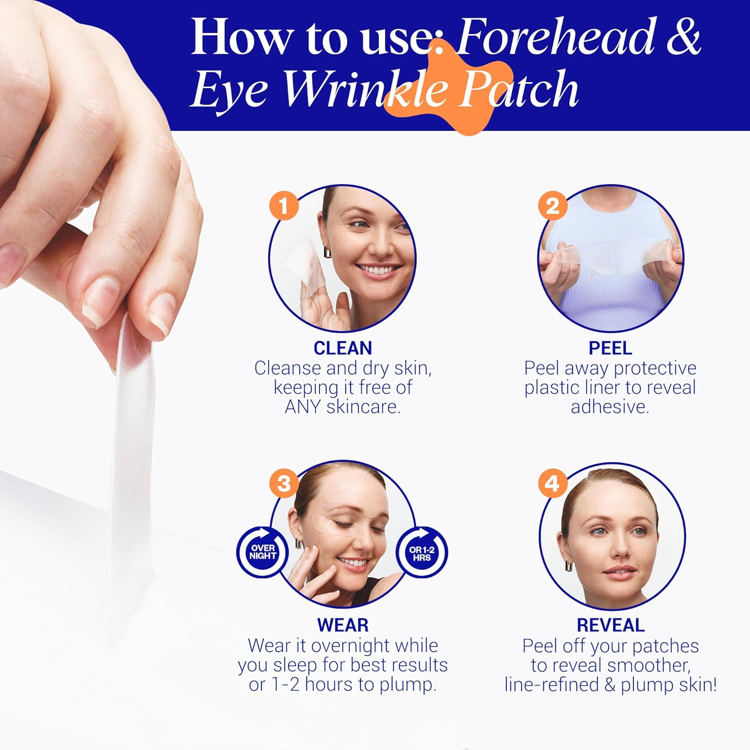 Wrinkles Schminkles Forehead & under Eye Wrinkle Set - Reusable Silicone Patches for Smoothing Facial Lines - Overnight Wrinkle Reduction (1 Pair) image number 1