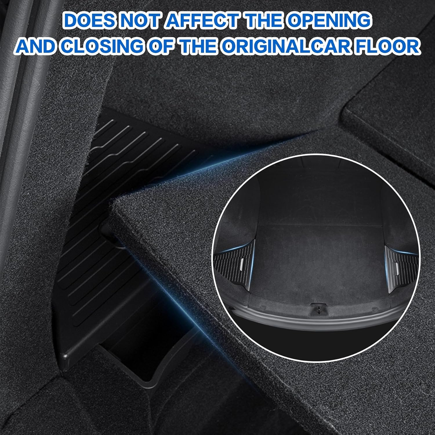 Car Rear Trunk Organizer with Lids for Tesla Model Y Juniper 2025 2026 TPE Side Cargo Storage Boxes TPE Waterproof Boot Tidy Bins Interior Accessories (Black) image number 4