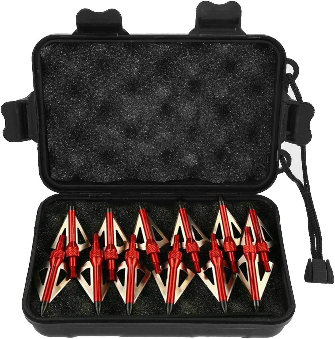 12 Pack 100 Grain Broadheads, 3-Blade Screw-In Archery Broadheads for Hunting, Stainless Steel Arrow Tips for Compound Recurve Bow and Crossbow Broadheads with Plastic Case