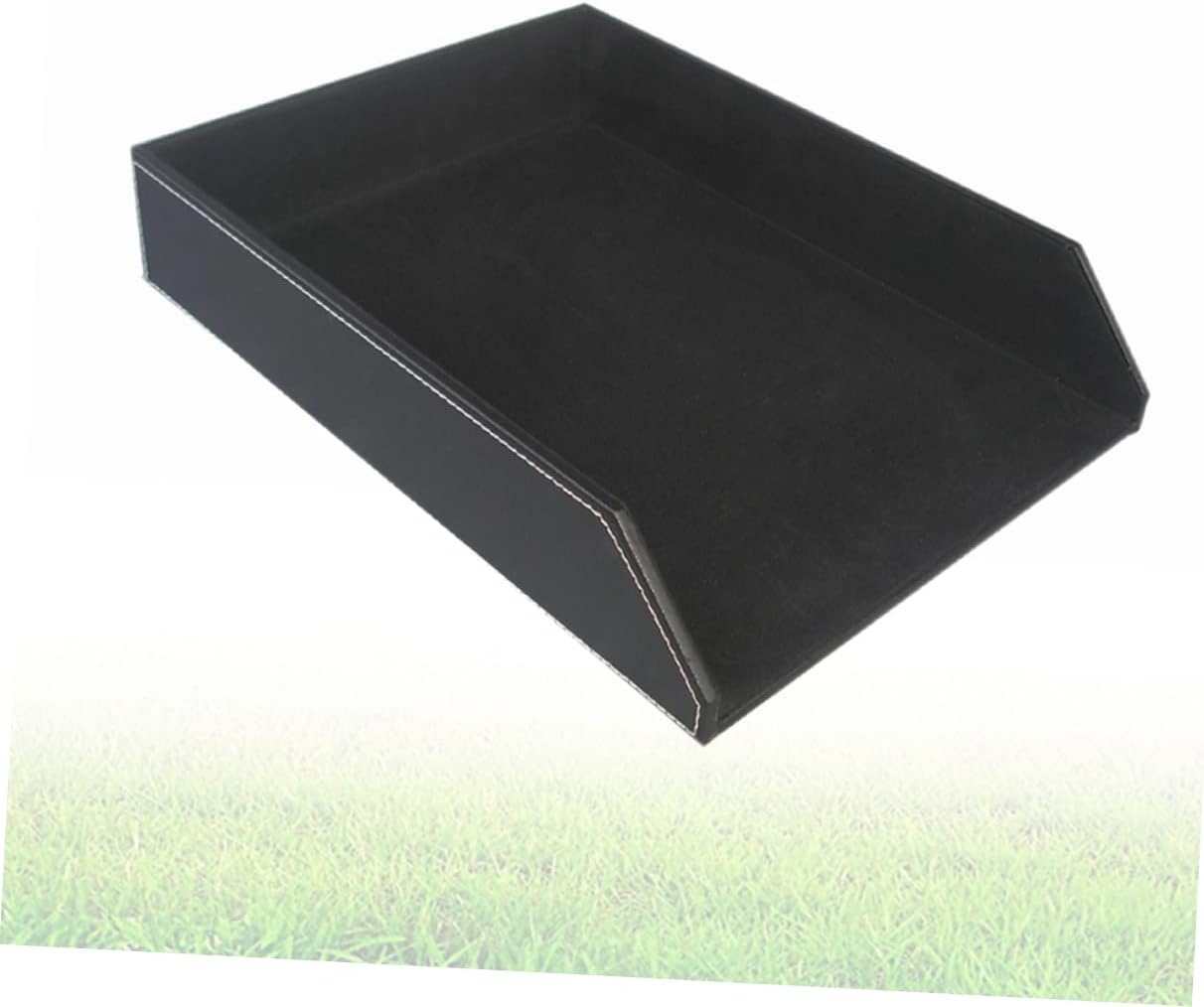 A4 Paper Storage Tray File Document Organizer Black Single-Layer Desktop File Holder Tray for Home School Office Desk Accessories image number 4