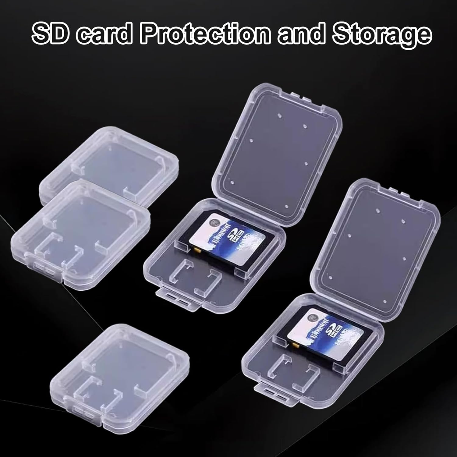 Clear Plastic SD Card Holder &ndash; Storage Case for SD, SDHC, SDXC, Microsd & TF Cards（10Pcs） image number 5