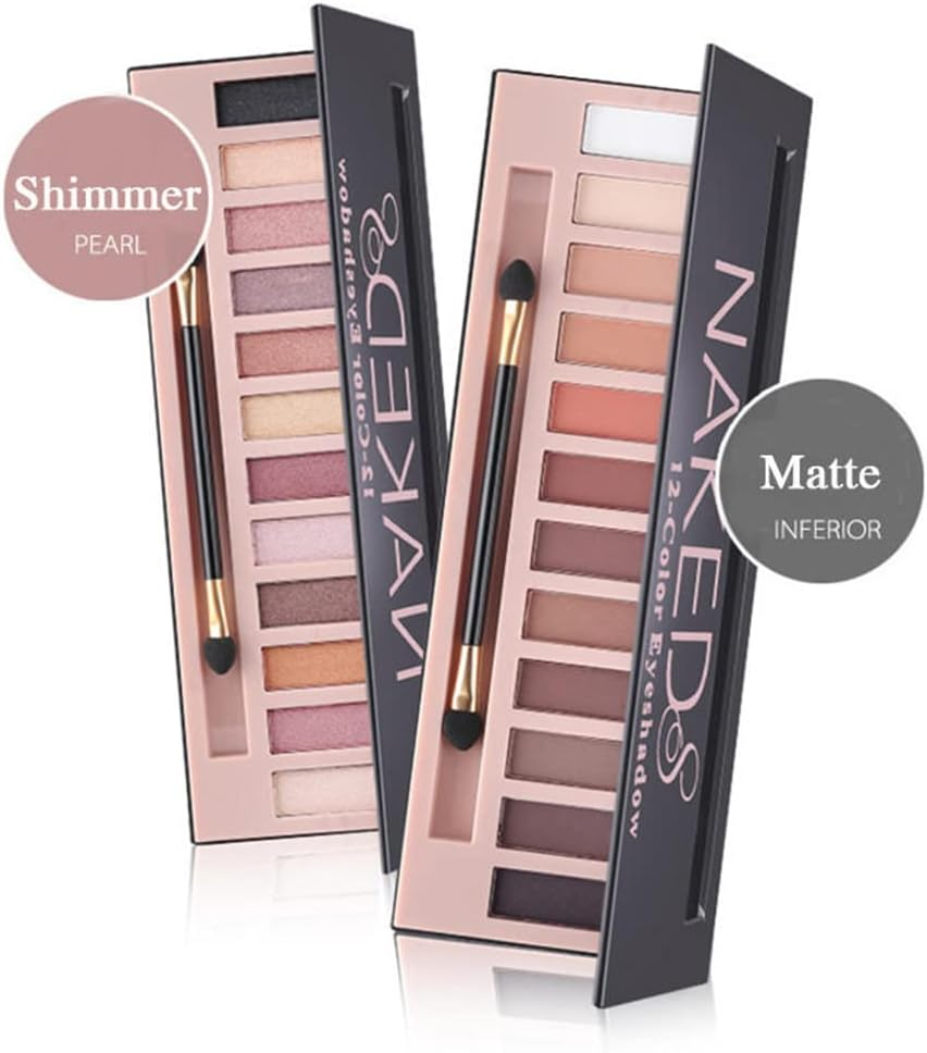 Bestland 2 Pack 12 Colors Makeup Nude Colors Eyeshadow Palette Natural Nude Matte Shimmer Glitter Pigment Eye Shadow Pallete Set Waterproof Smokey Professional Beauty Makeup Kit (2 PCS) image number 6