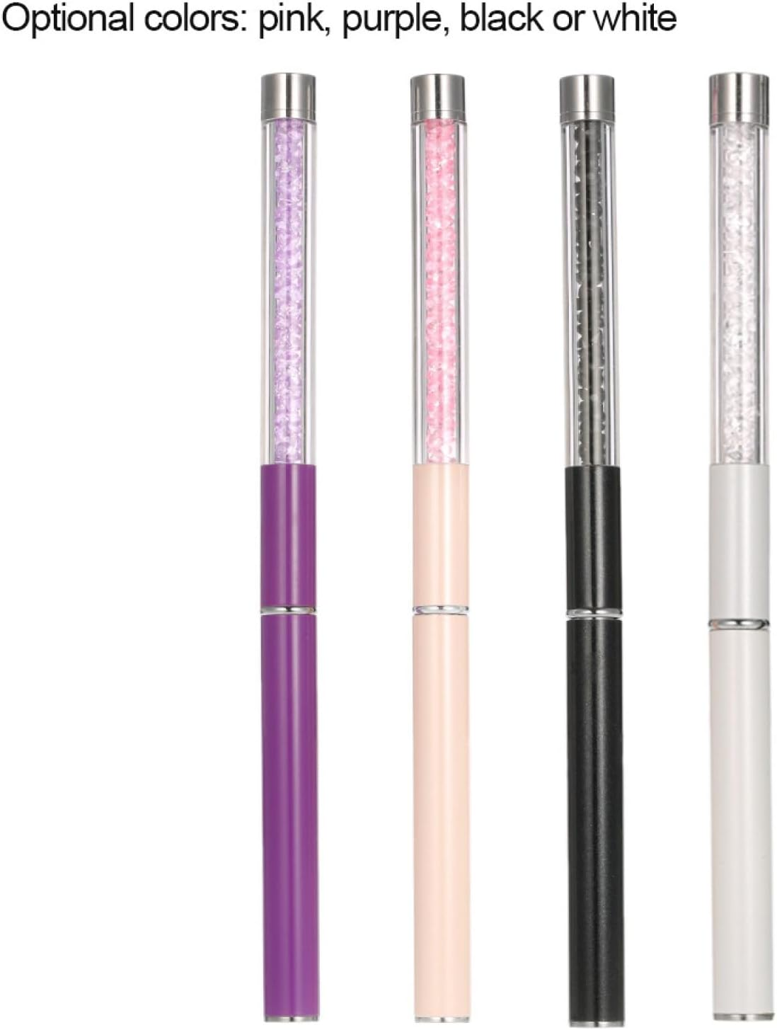 Labymos 1Pc Nail Art Brush Nylon DIY Nail Pen Flat Nail Painting Brush Salon Decoration Pen for UV Gel Nail Tool Black image number 6