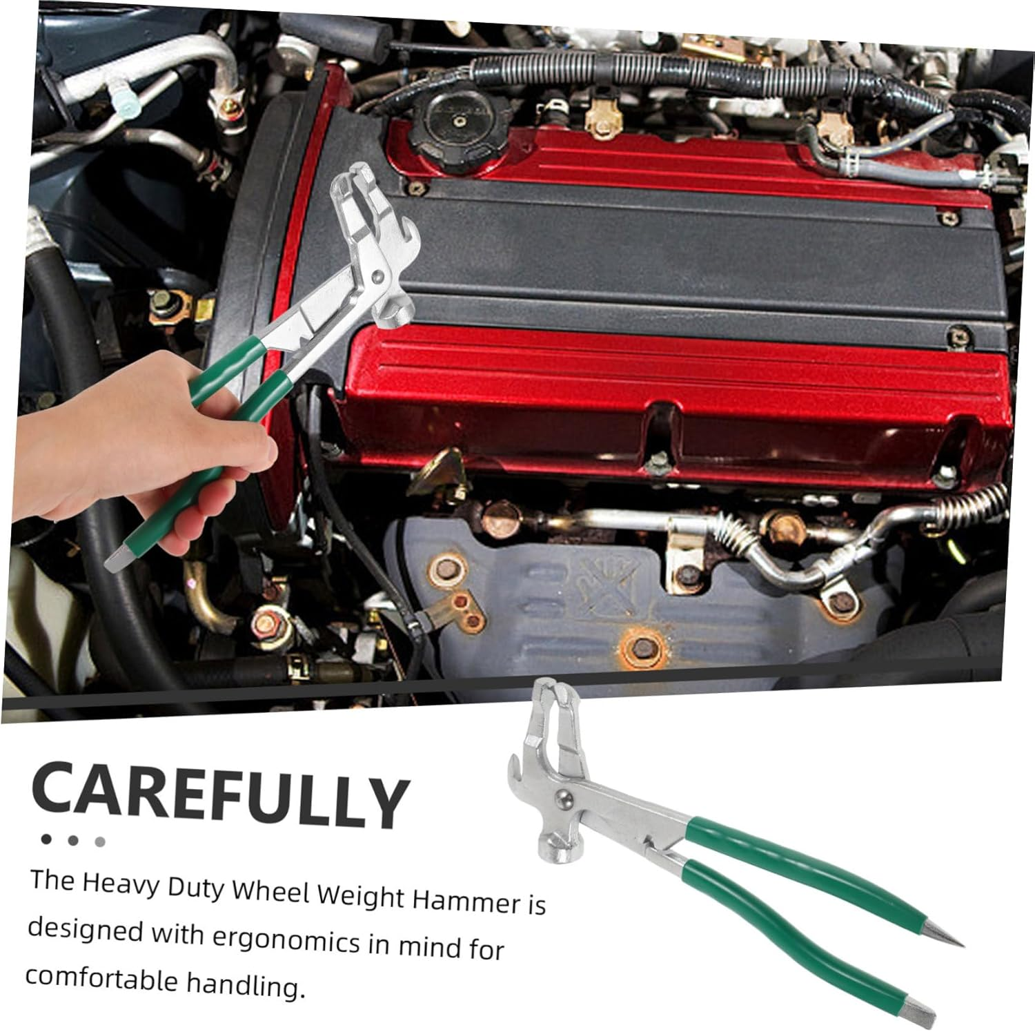 COOLHIYA Wheel Weight Pliers Tire Balancing Weights Accessory Sturdy Metal Construction Ergonomic Handle Efficient Clip-On Tire Repair and Maintenance image number 5