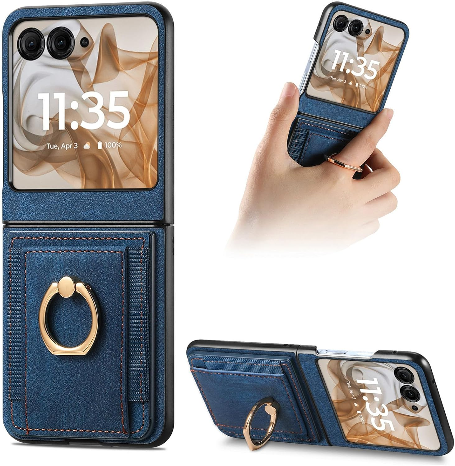 COQUE Motorola Razr 60 Mobile Phone Case with RFID Blocking Card Slot Shockproof Protective Case Cover for Motorola Razr 60 Protective Case Green