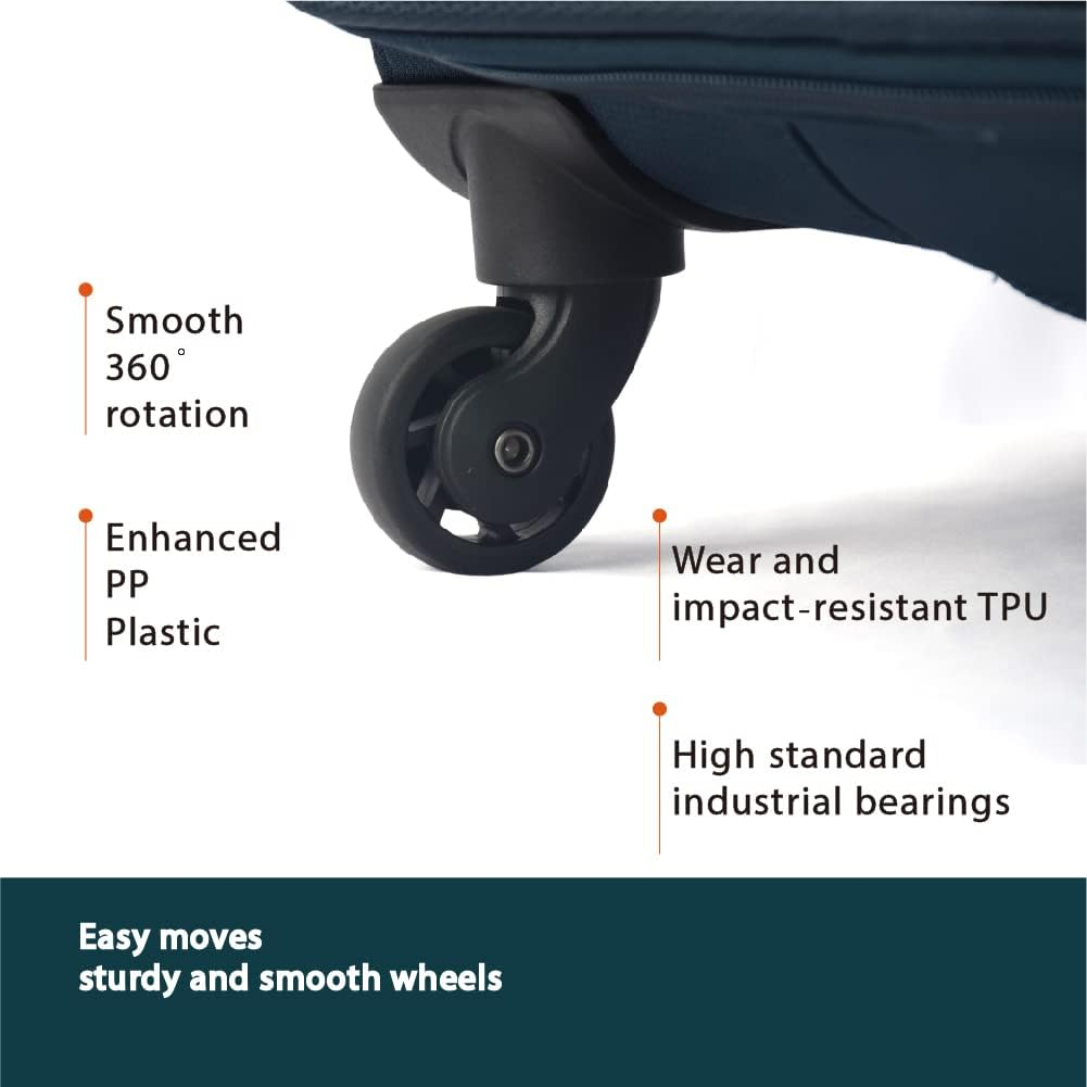 3 Piece Lightweight Soft Luggage Suitcase Set &ndash; Durable, Expandable, 360&deg; Spinner Wheels, Soft Touch Exterior, TSA Lock for Secure Travel - Green image number 5