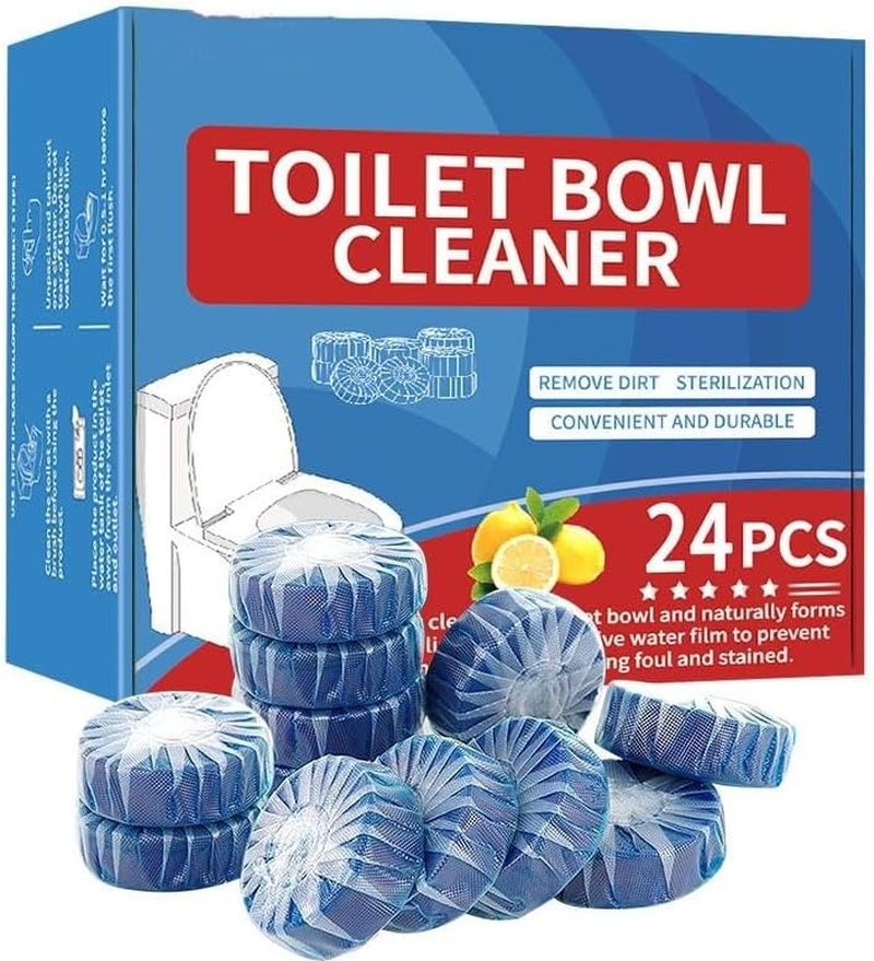 Toilet Bowl Cleaner Tablets, 24 PCS Household Automatic Toilet Tank Cleaners Tablet Deodorizers, Slow-Release Deodorizing & Descaling, Powerful Bathroom Toilet Cleaning Block Tool image number 1