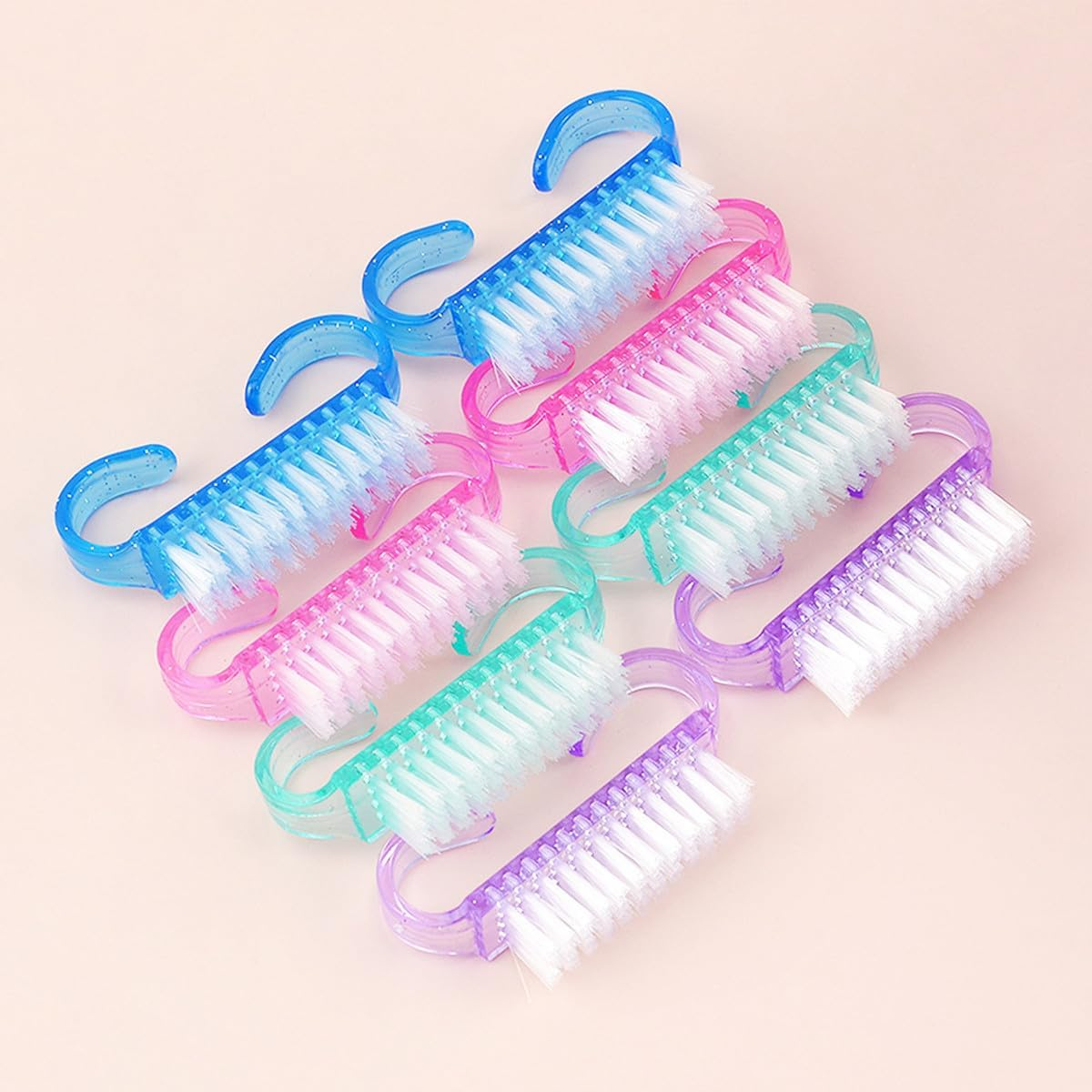 8Pcs Mini Fingernail Scrub Cleaning Brushes, Handle Grip Nail Brush,Cleaning Brushes for Toes and Nails Cleaner(Multicolor) image number 4